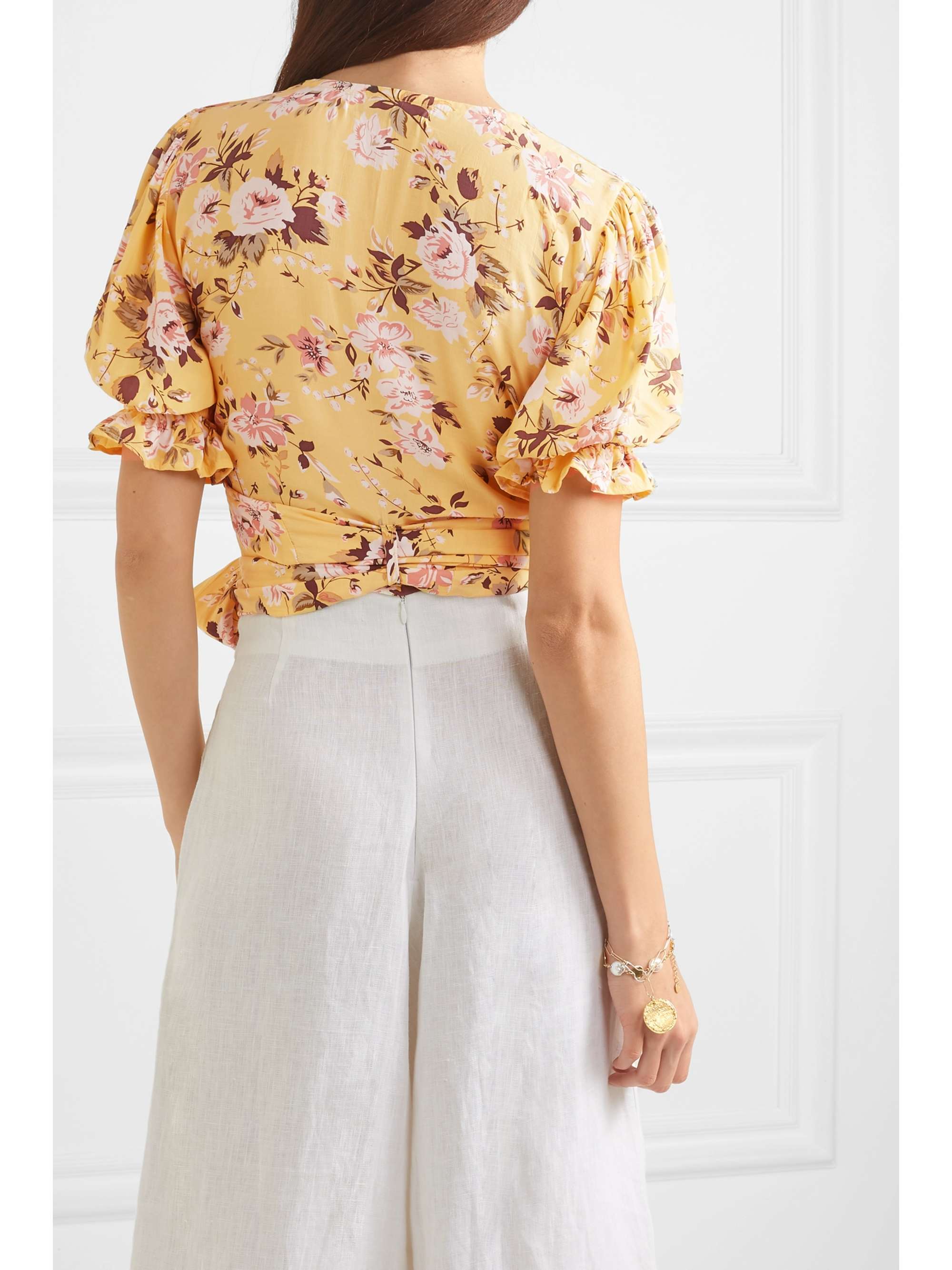 FAITHFULL Mali floral-print crepe wrap top