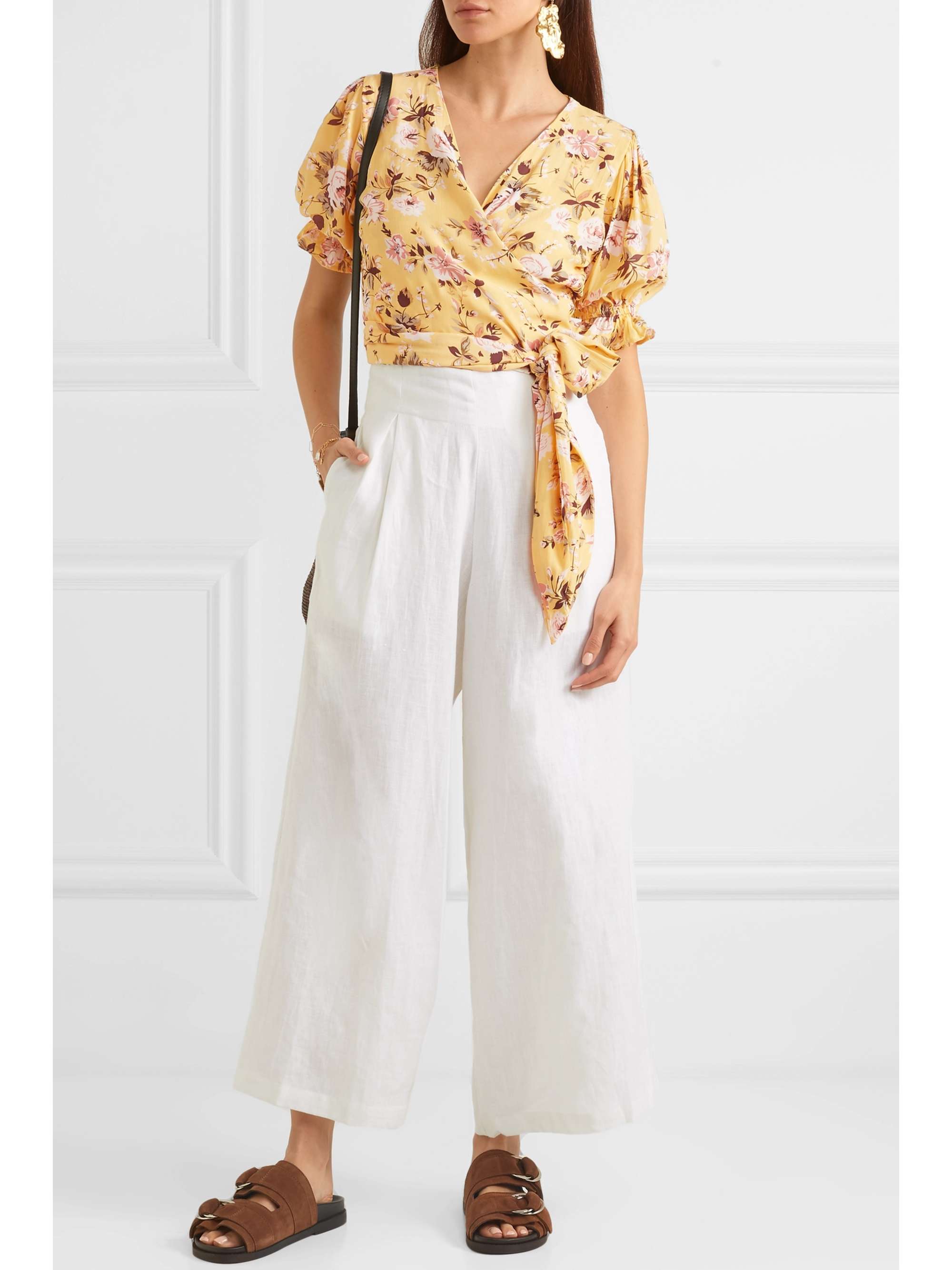 FAITHFULL Mali floral-print crepe wrap top