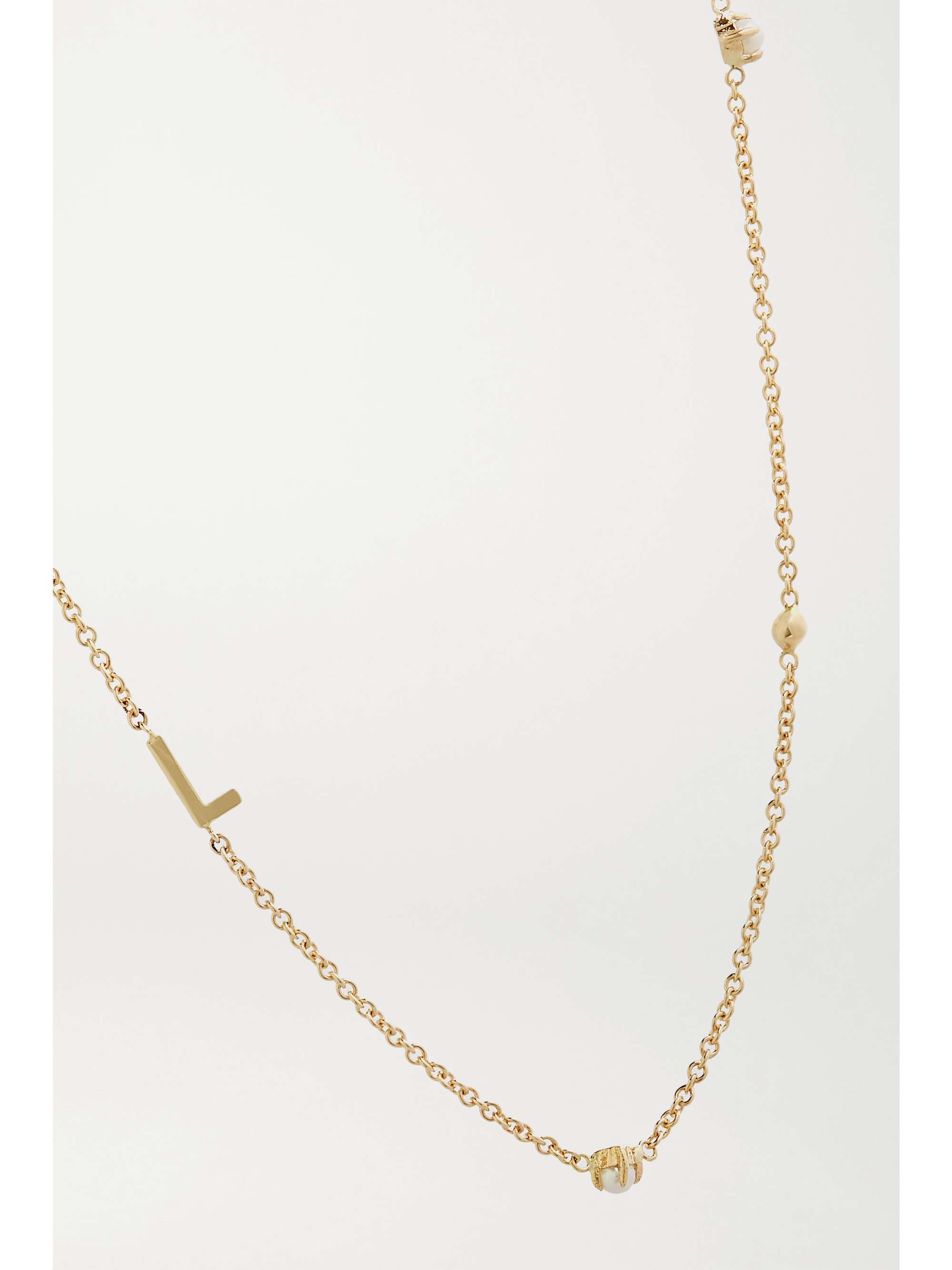 Gold Initial 14-karat gold pearl 