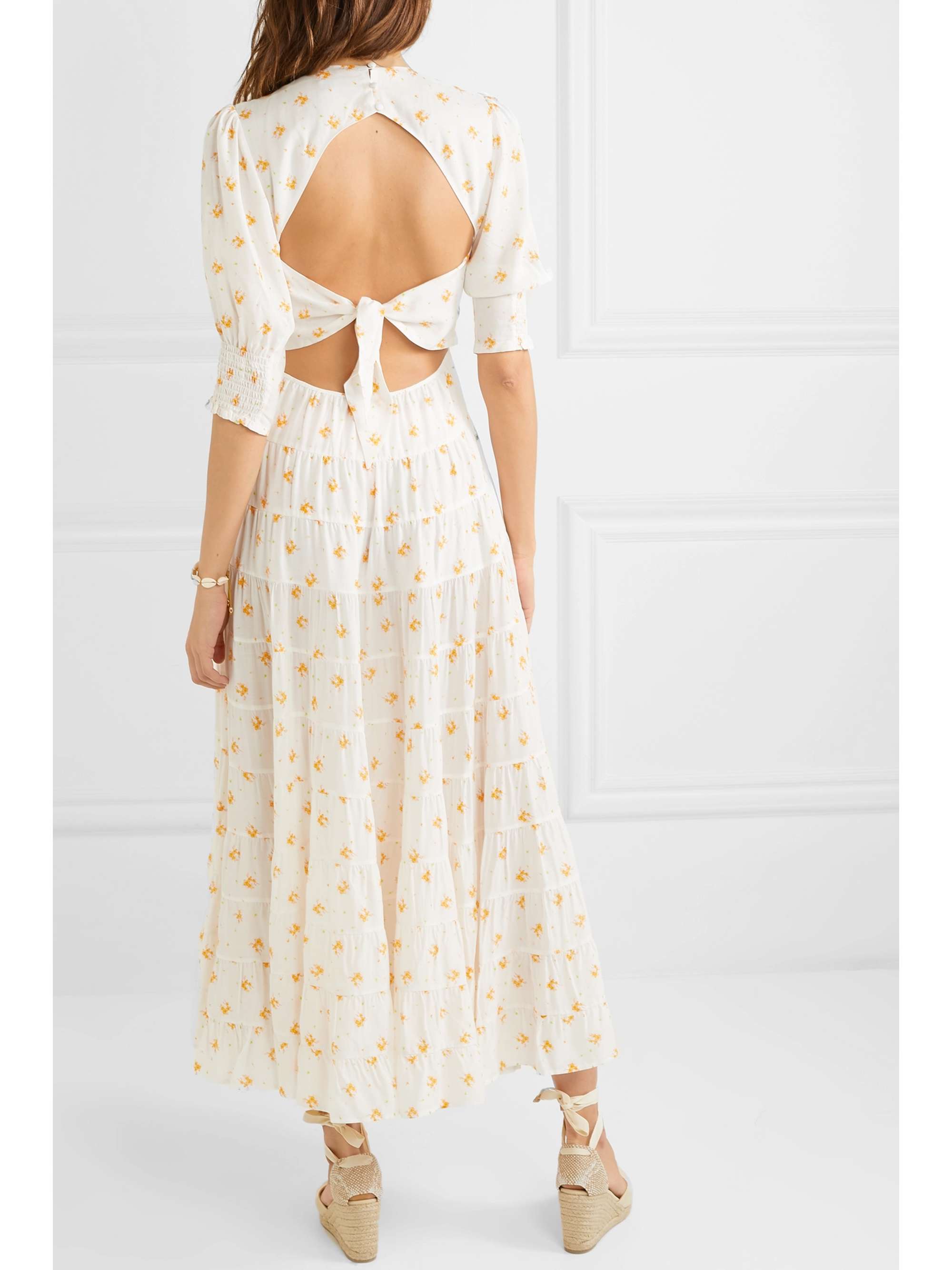 RIXO Agyness tiered floral-print voile maxi dress