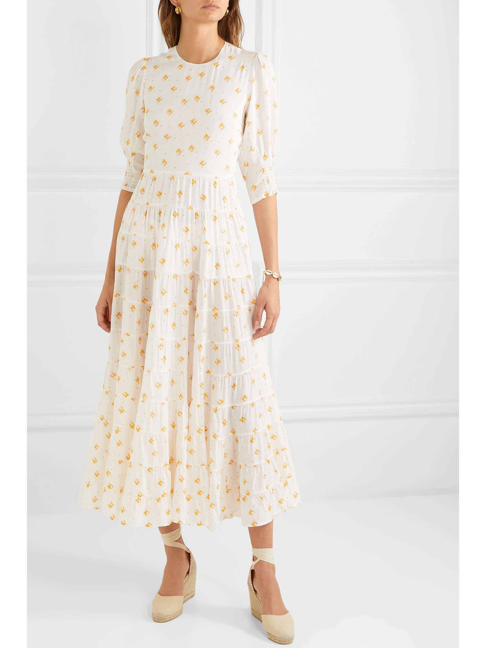 RIXO Agyness tiered floral-print voile maxi dress