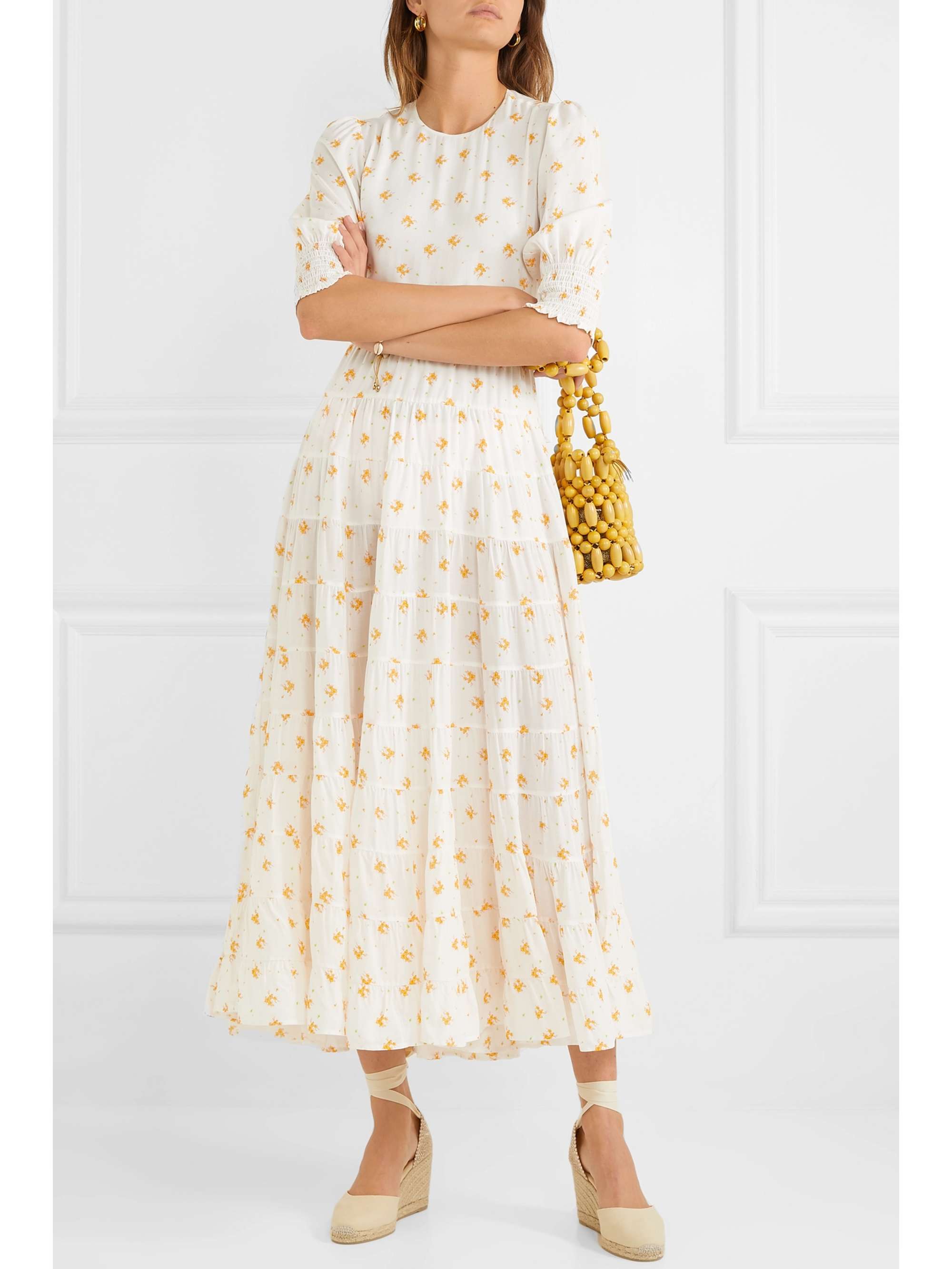 RIXO Agyness tiered floral-print voile maxi dress