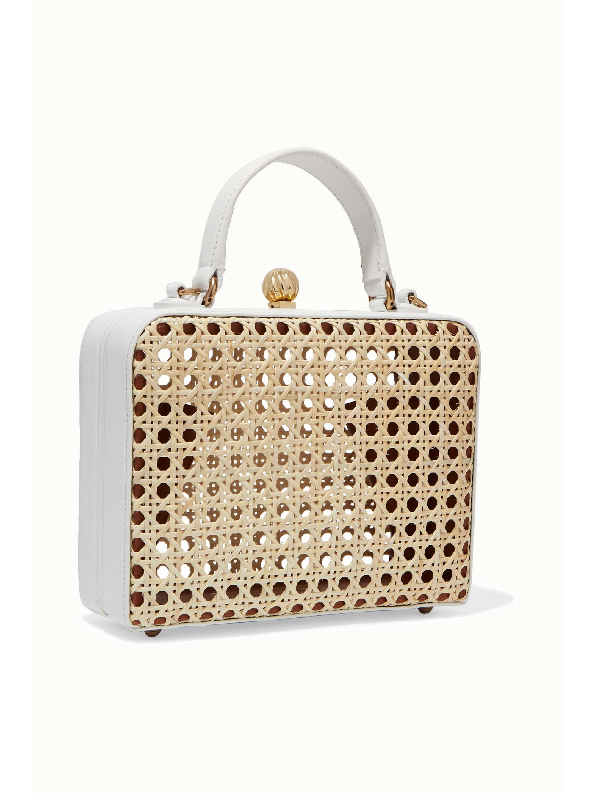MEHRY MU Luna leather and rattan tote