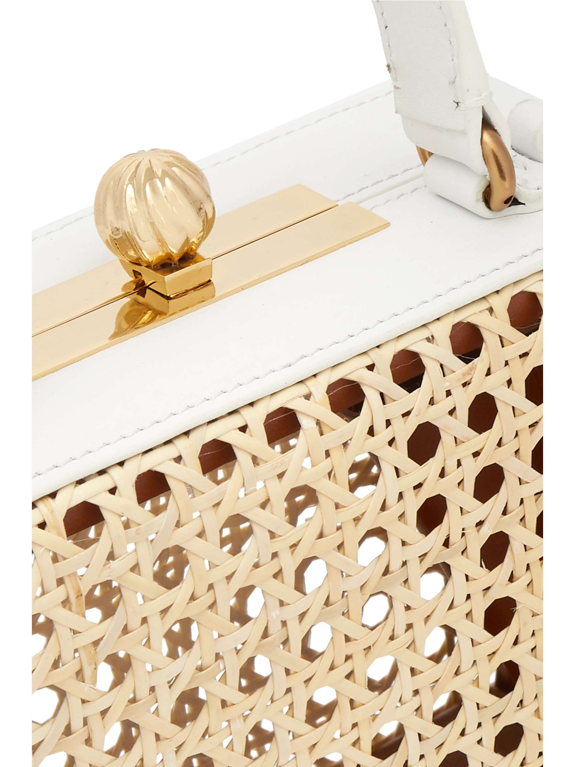 MEHRY MU Luna leather and rattan tote