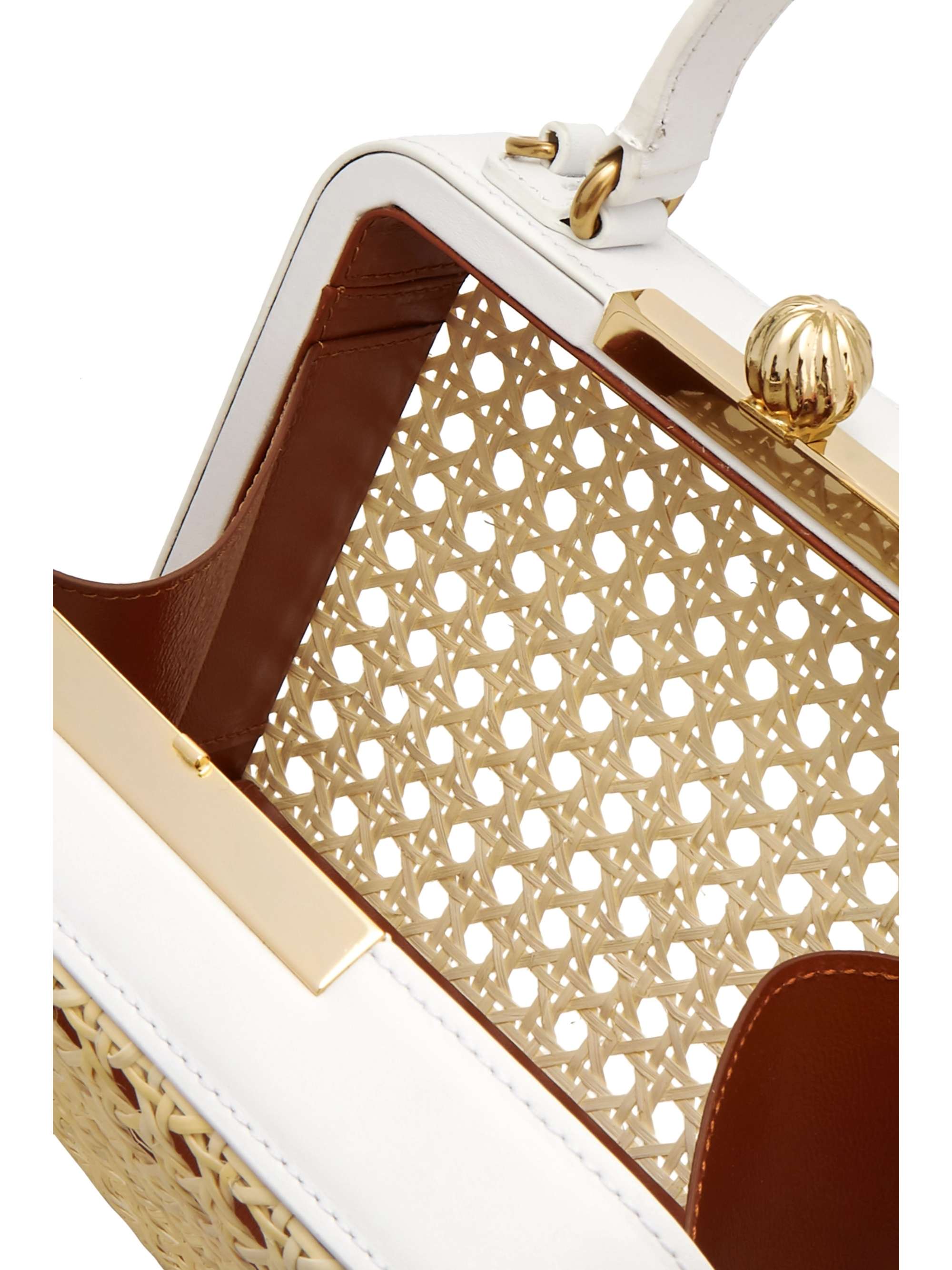 MEHRY MU Luna leather and rattan tote