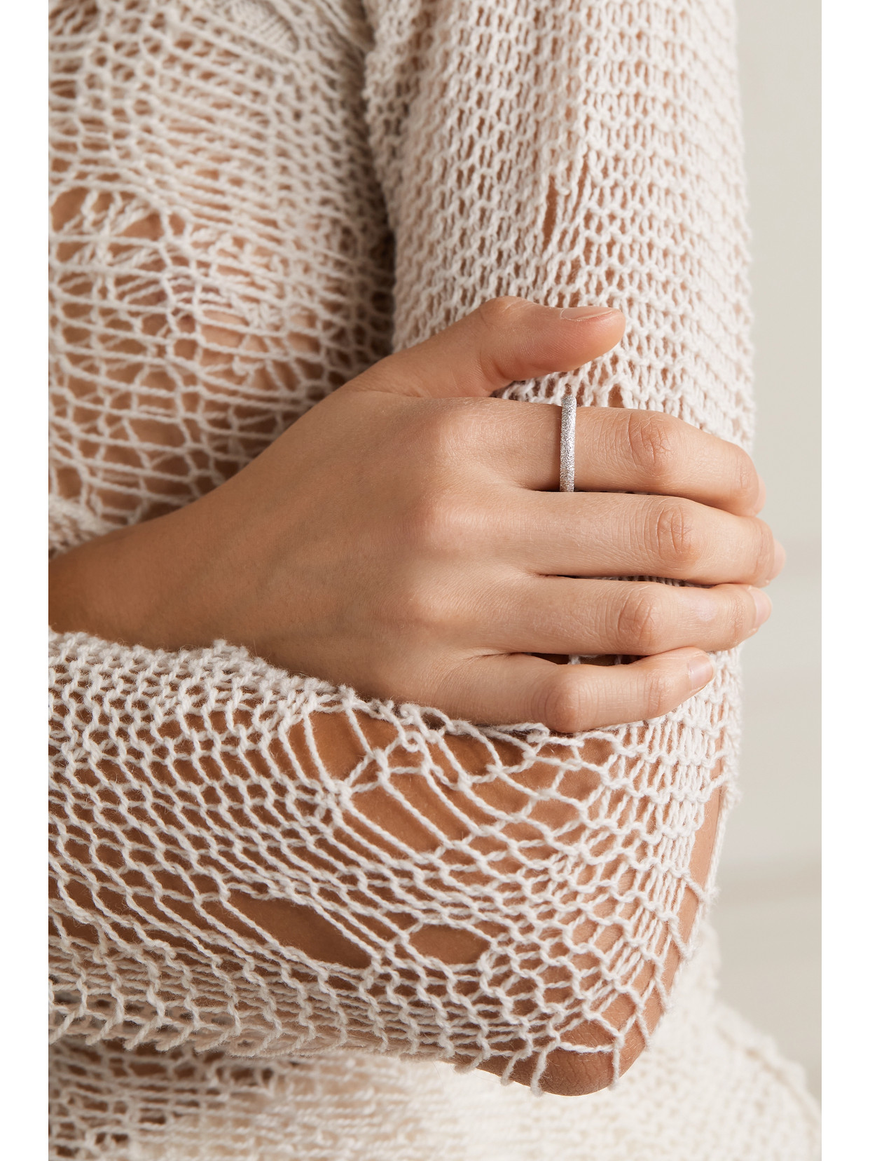 CAROLINA BUCCI FLORENTINE 18-KARAT WHITE GOLD RING 