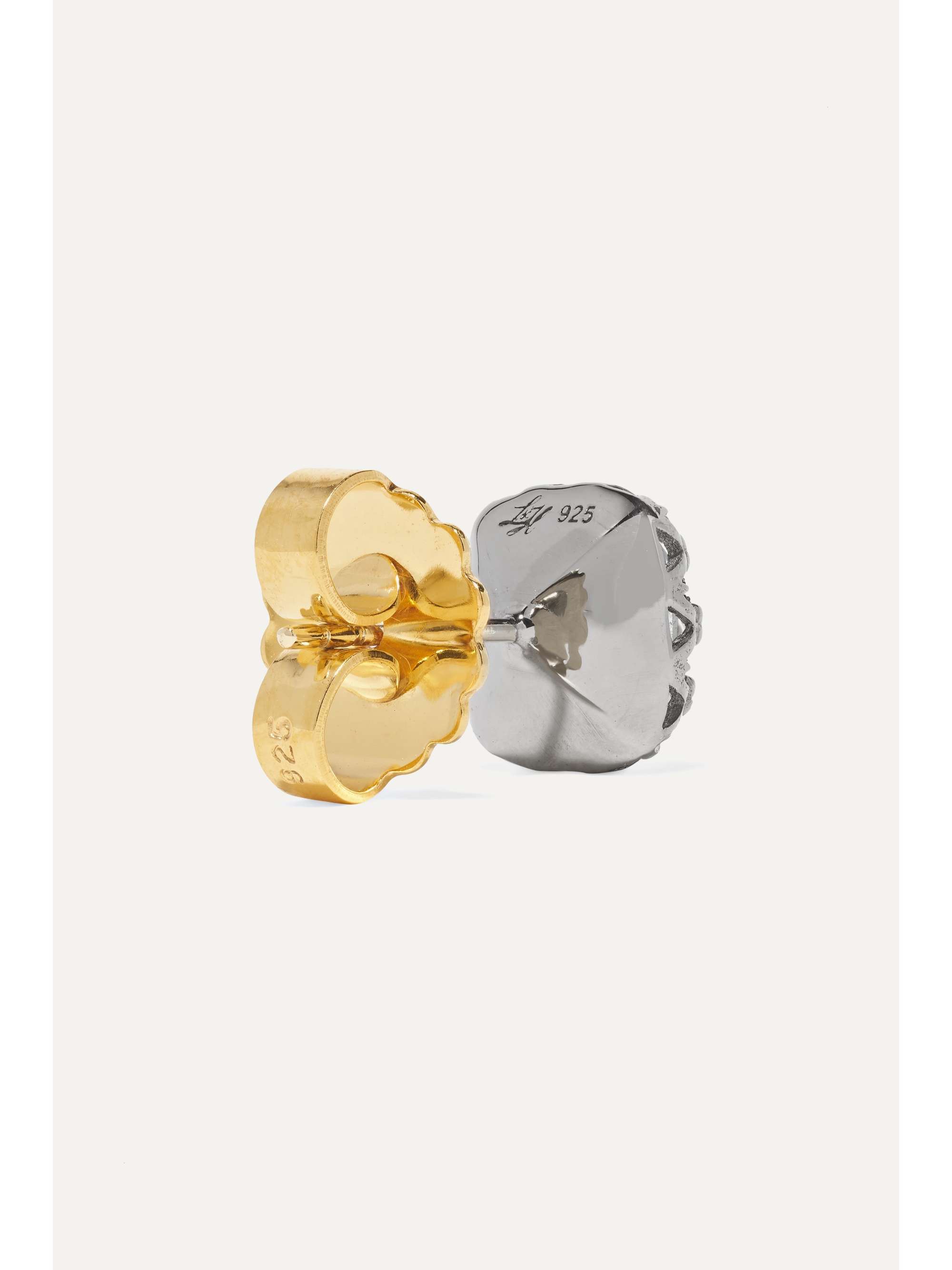 LARKSPUR & HAWK Jane small rhodium-dipped quartz earrings