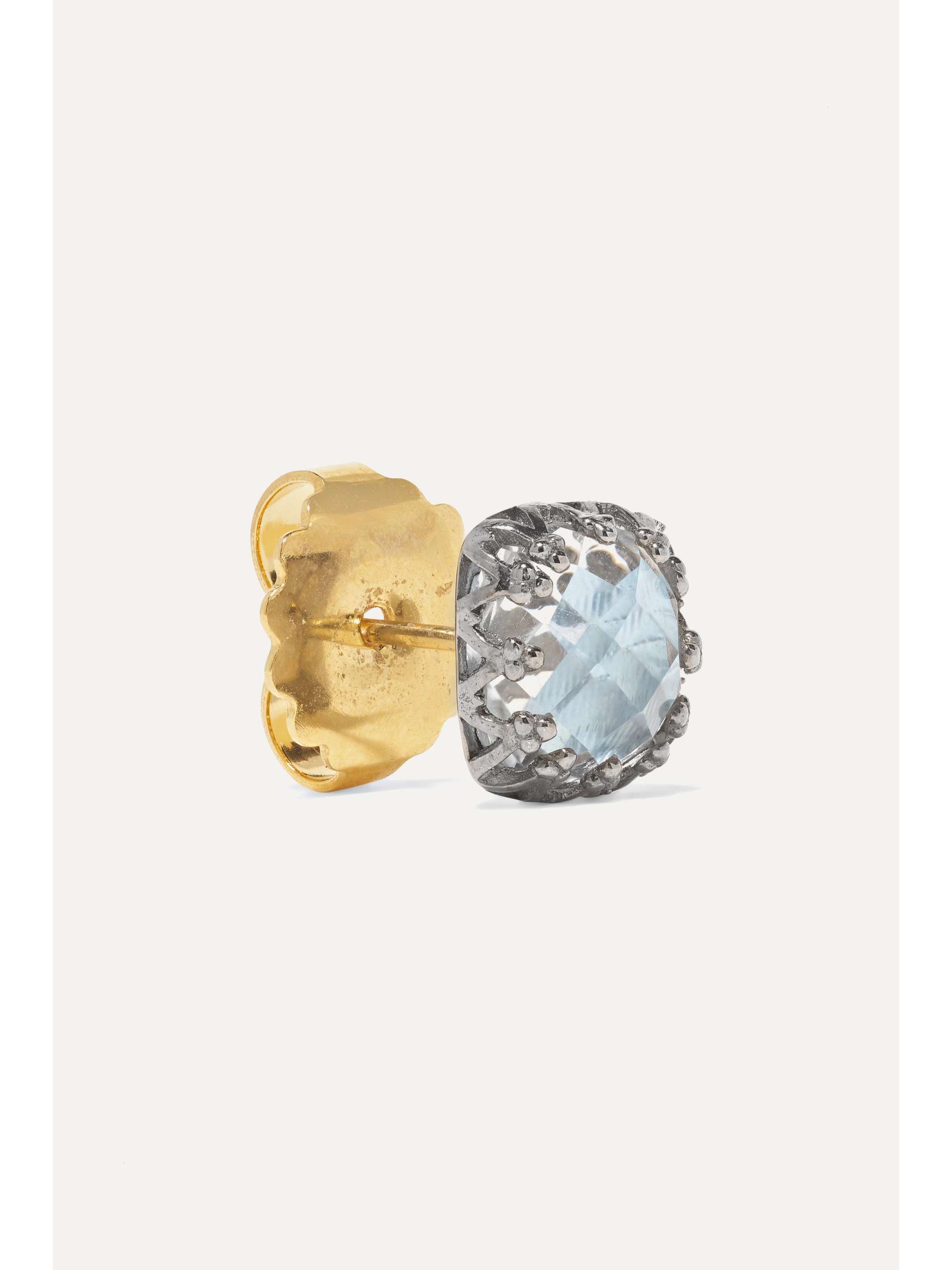 LARKSPUR & HAWK Jane small rhodium-dipped quartz earrings