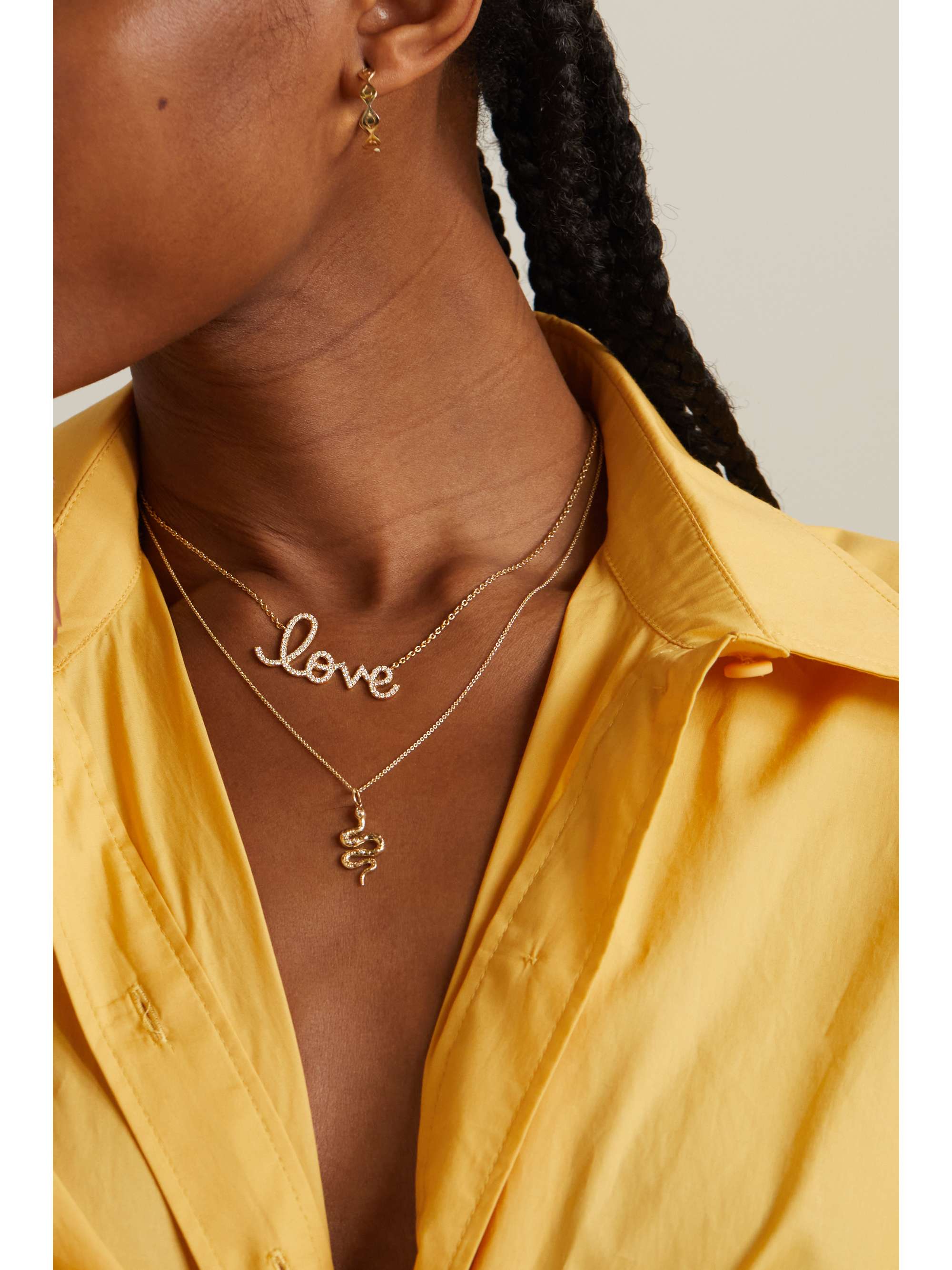 SYDNEY EVAN Big Love 14-karat gold diamond necklace