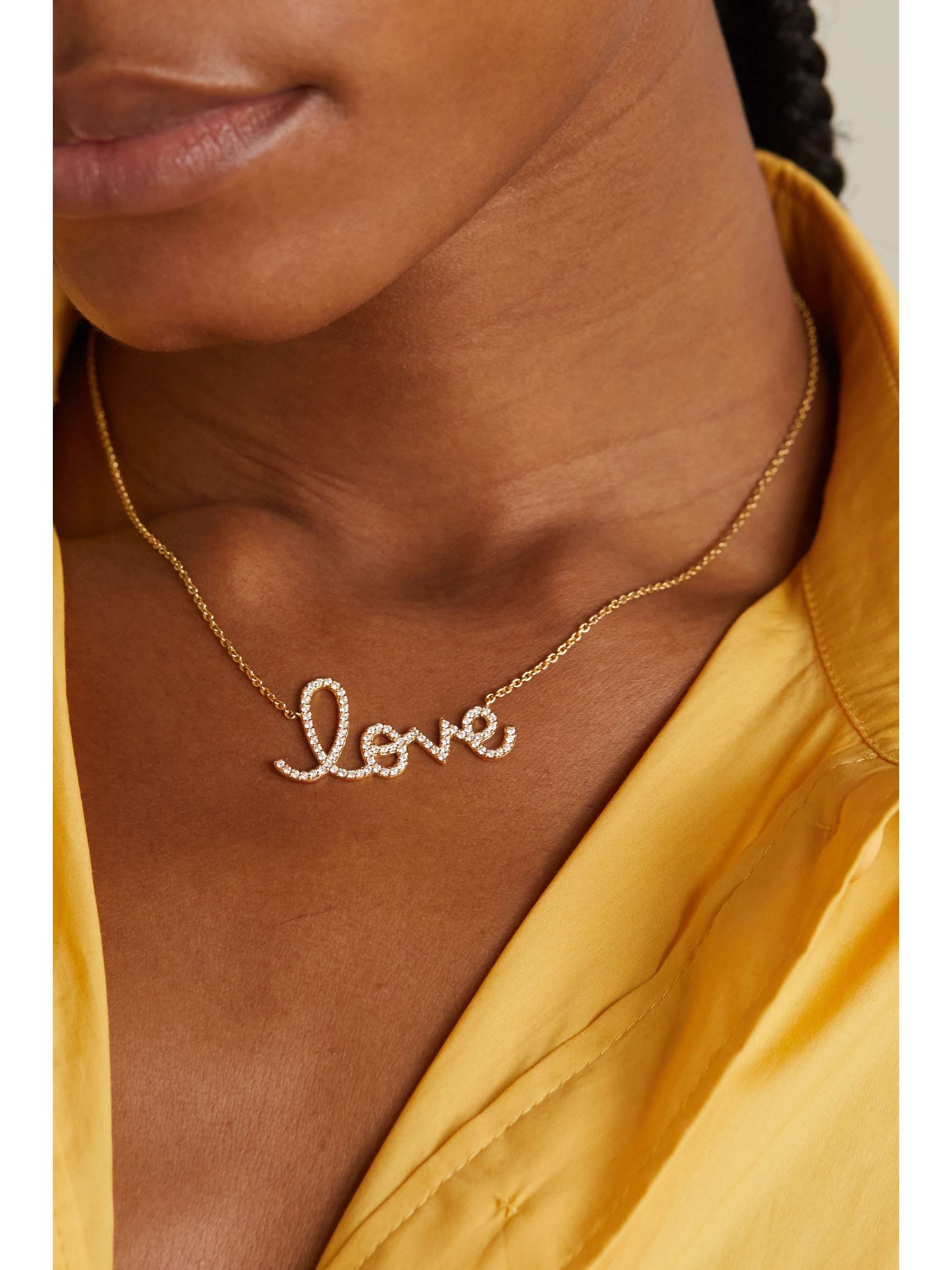 SYDNEY EVAN Big Love 14-karat gold diamond necklace