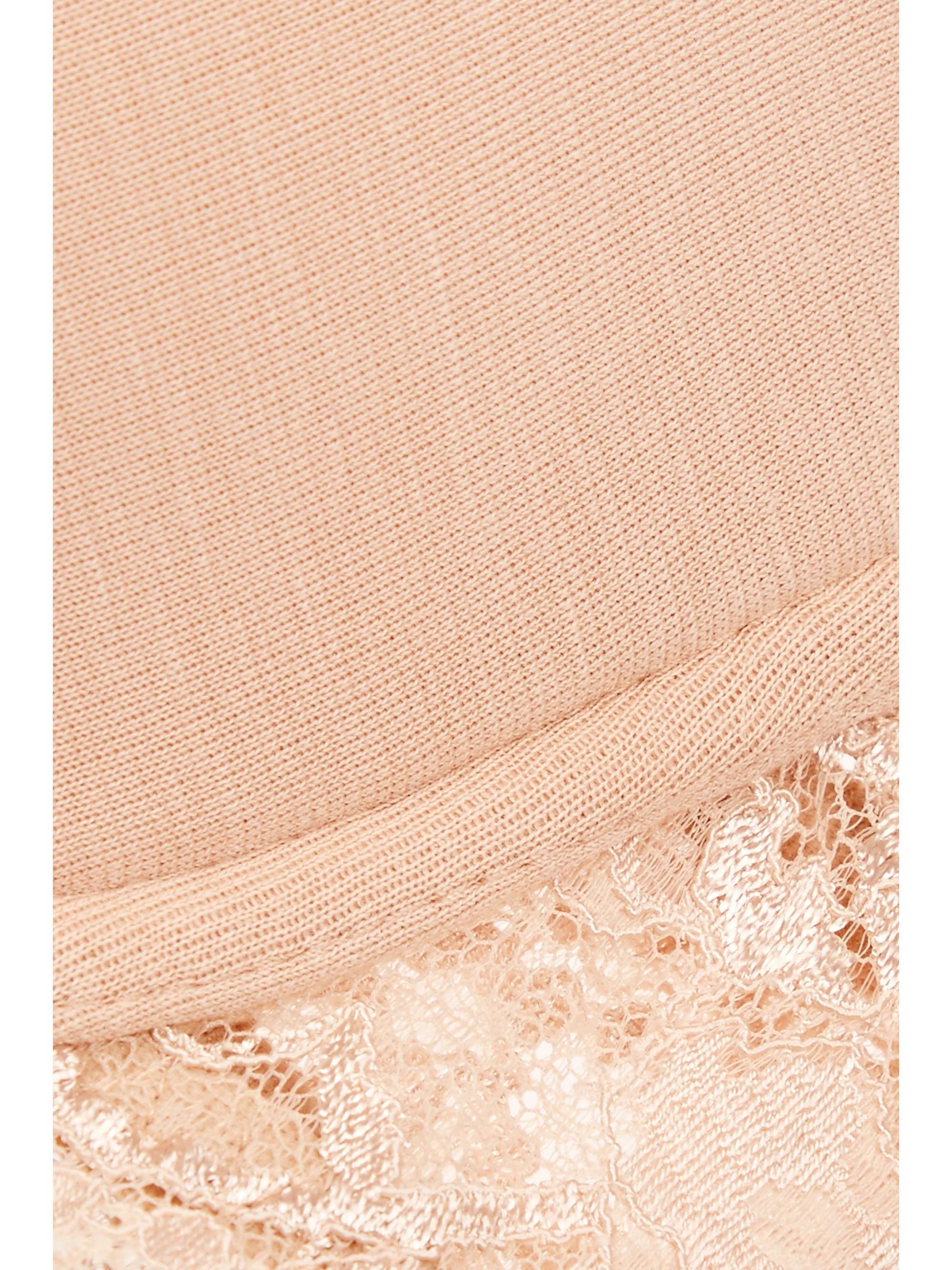 LA PERLA Souple lace-trimmed stretch cotton-blend jersey contour bra
