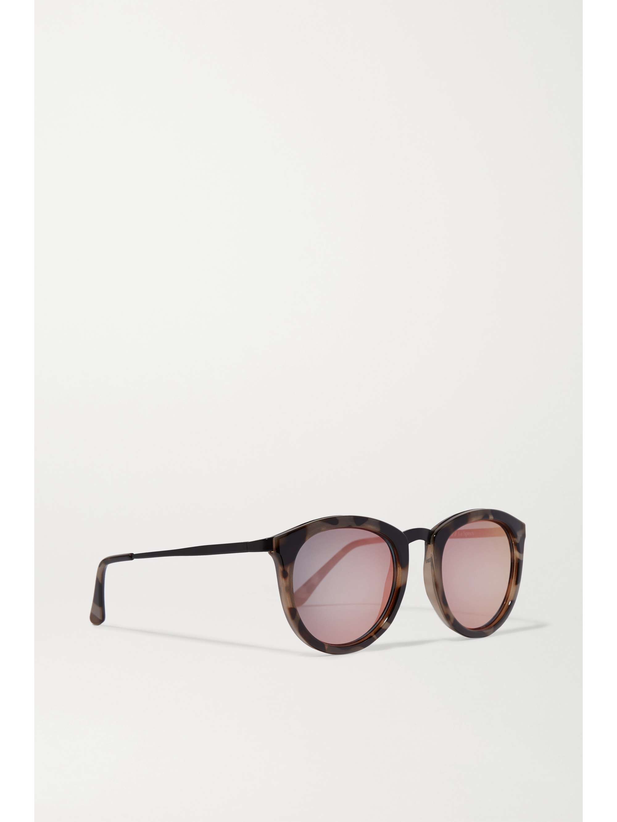 LE SPECS No Smirking round-frame acetate mirrored sunglasses