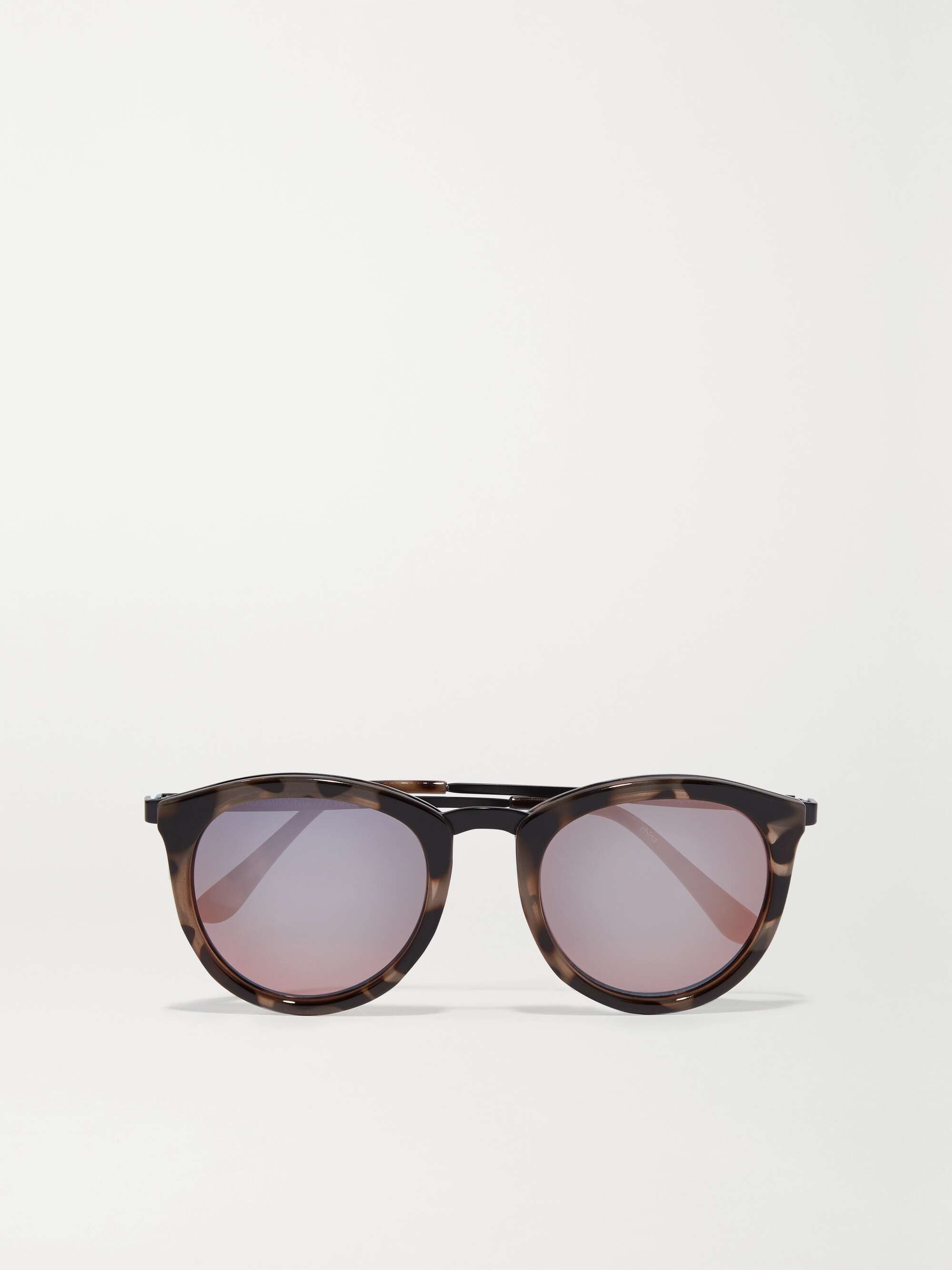 Tortoiseshell No Smirking round-frame acetate mirrored sunglasses | LE ...