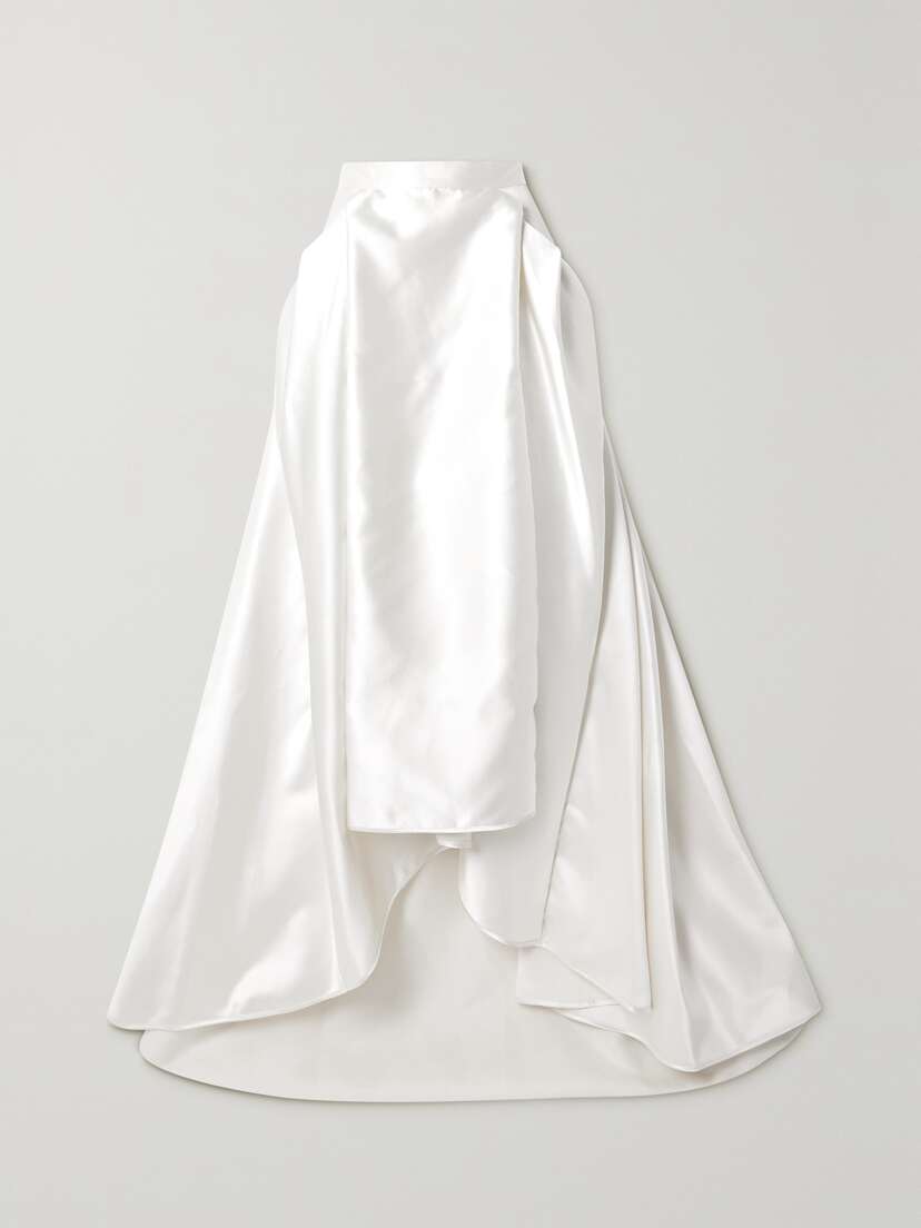 Halfpenny London Georgie Pleated Satin Maxi Skirt - UK 16