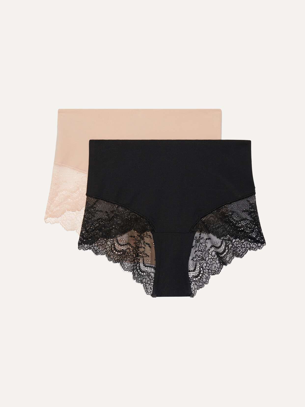 Spanx Undie-tectable Set Of Two Stretch-jersey And Lace Briefs In Black