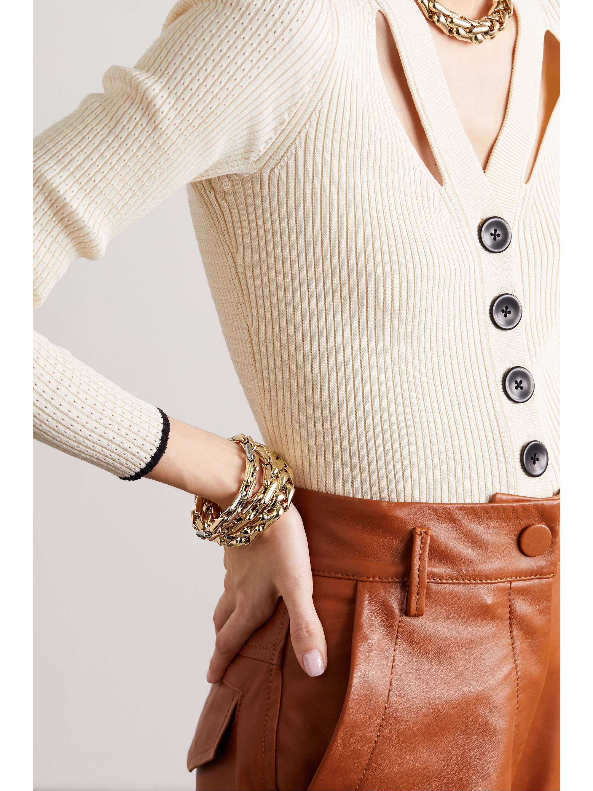 LAUREN RUBINSKI Small 14-karat gold bracelet