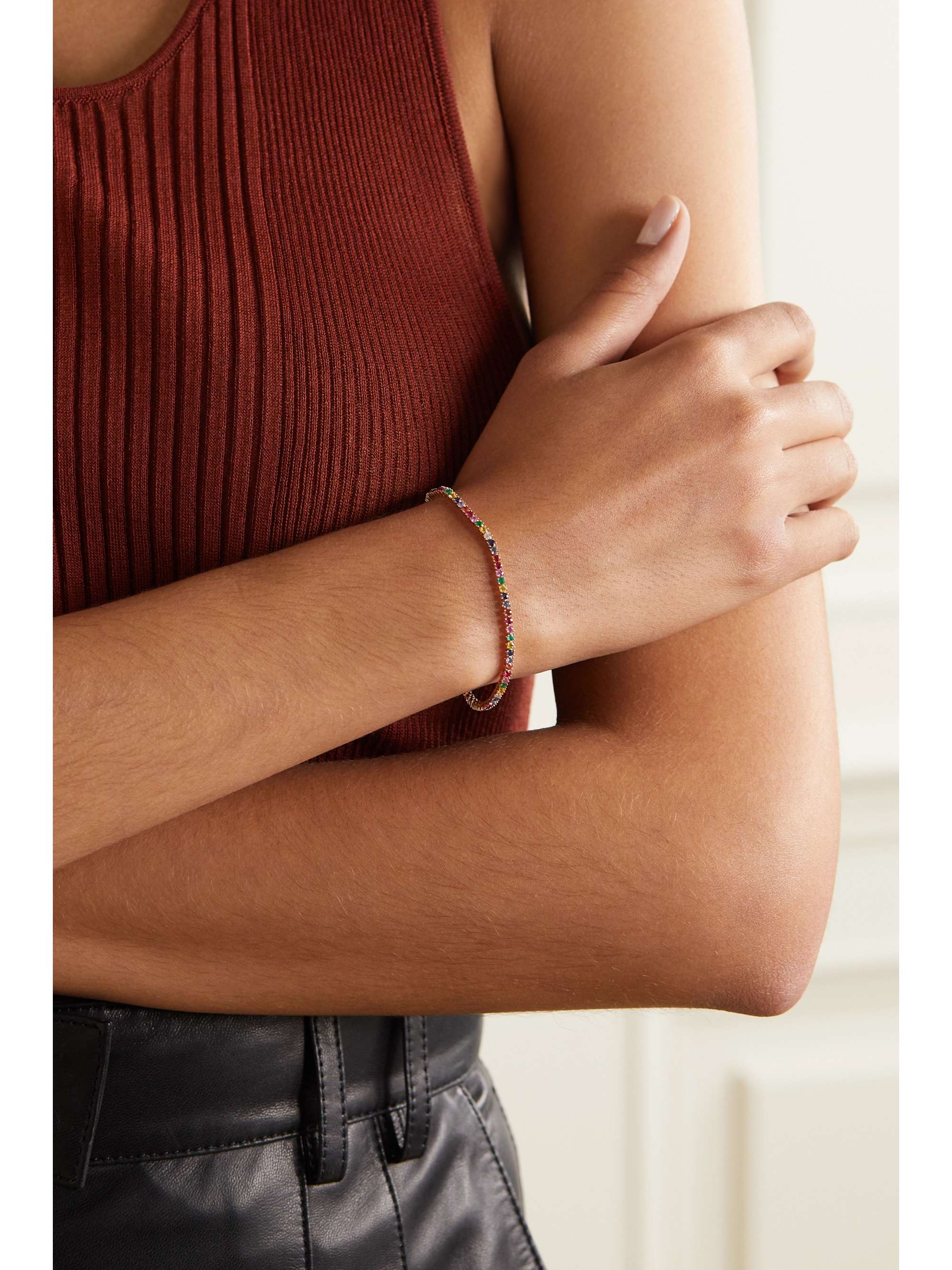 ANITA KO Hepburn 18-karat rose gold, sapphire and diamond bracelet