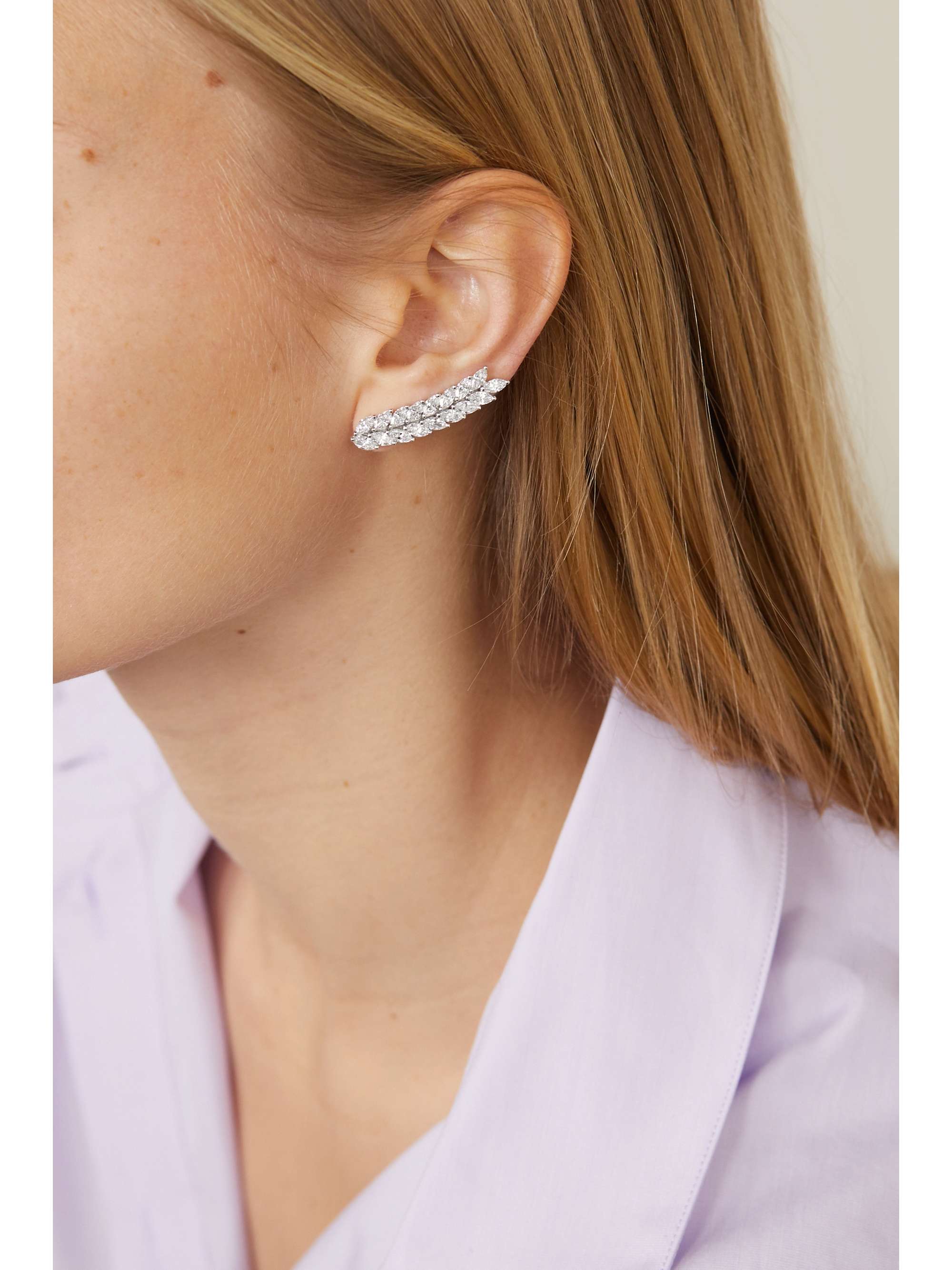 ANITA KO 18-karat white gold diamond earrings