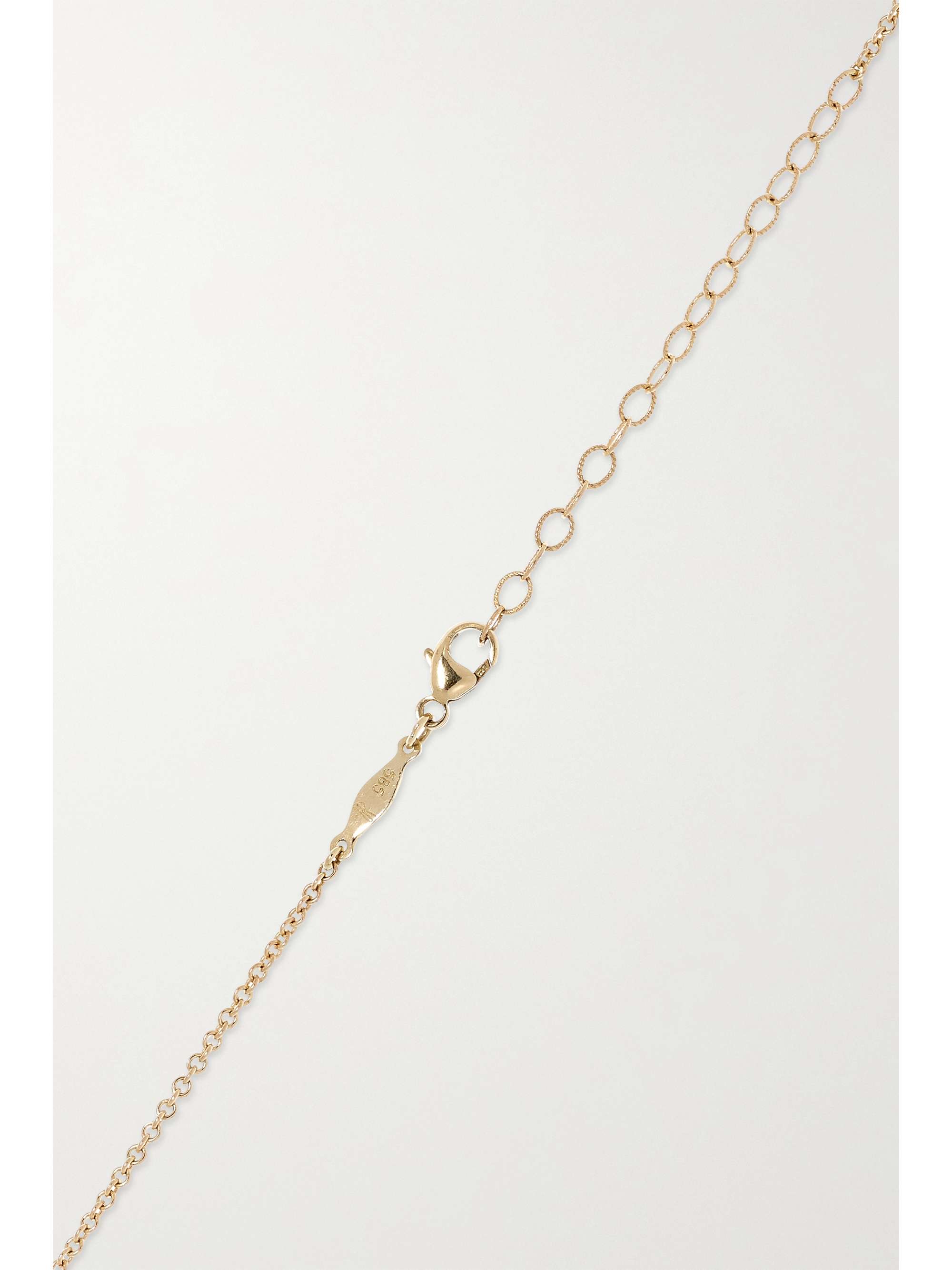 JACQUIE AICHE 14-karat gold quartz necklace