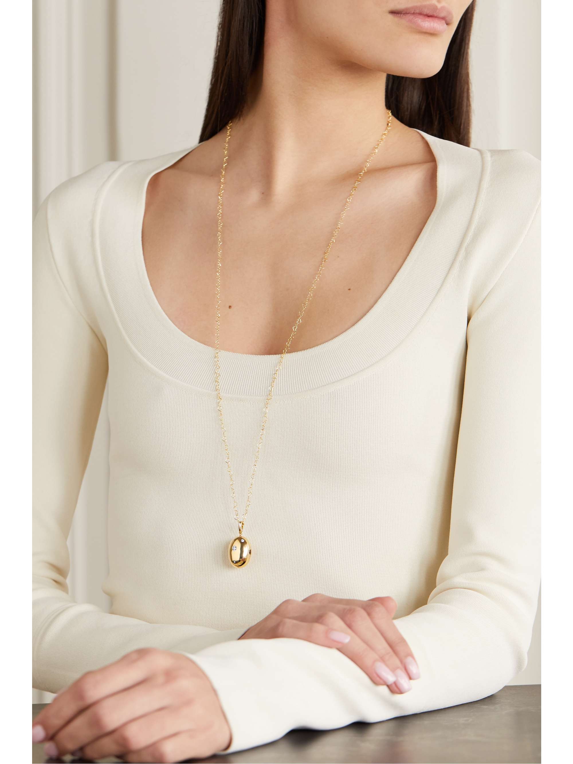 LOQUET + Chantal Conrad Lumiere 14-karat gold diamond necklace