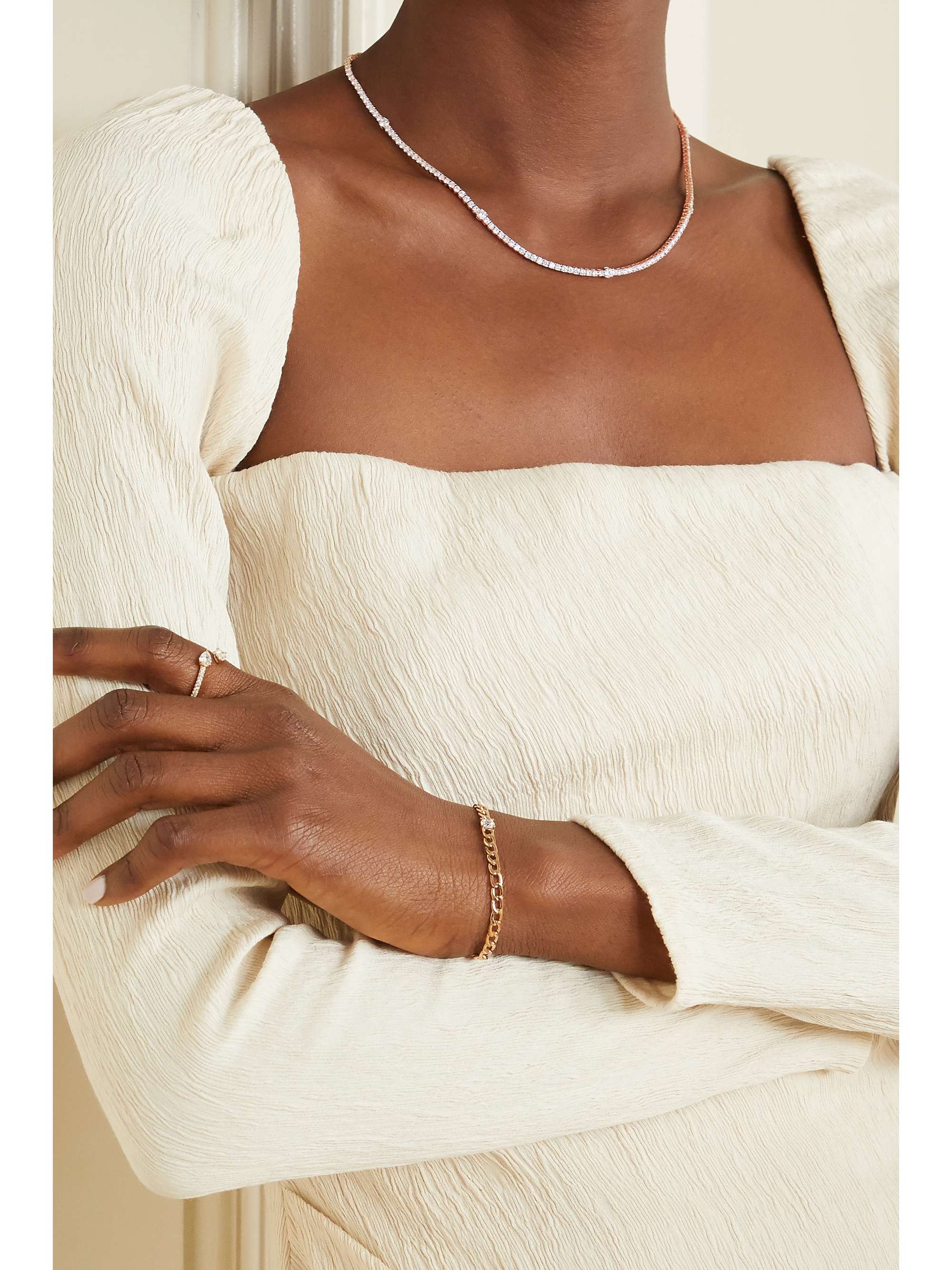 ANITA KO Collins 18-karat rose gold diamond choker
