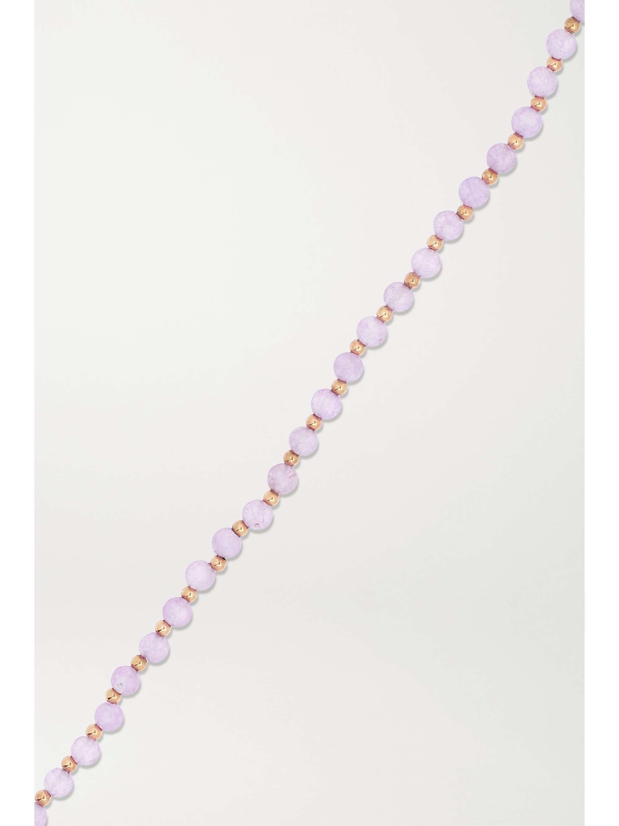 DIANE KORDAS 18-karat rose gold, quartz, jade and diamond necklace