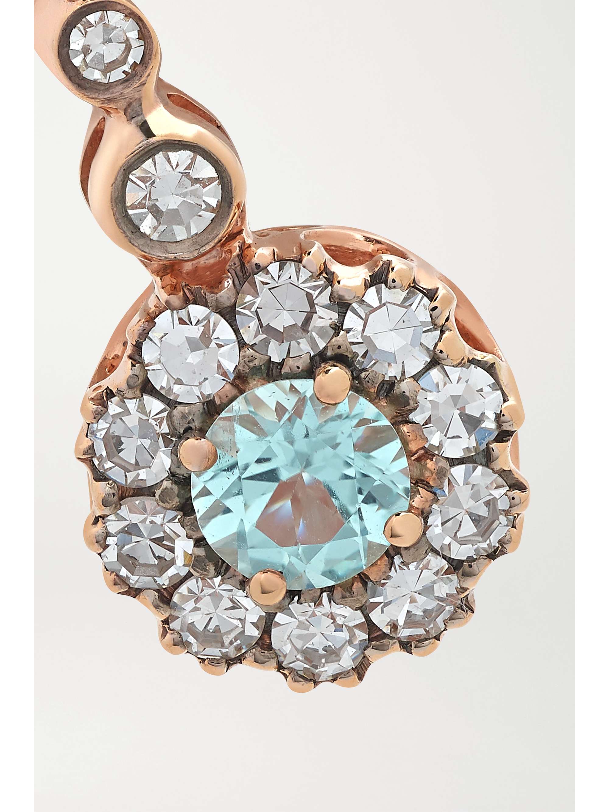 SELIM MOUZANNAR Beirut Basic 18-karat rose gold, paraiba and diamond earrings