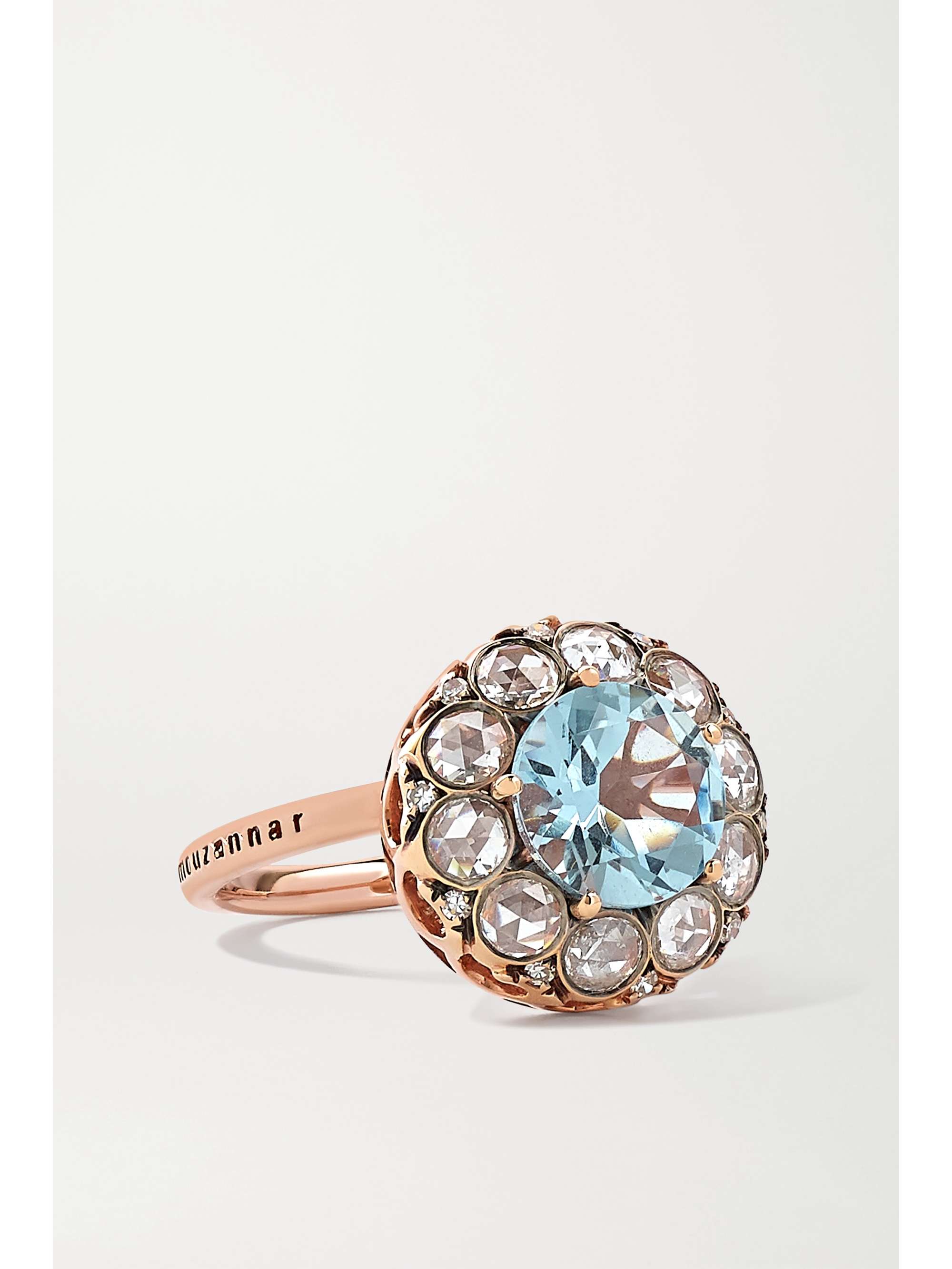 SELIM MOUZANNAR Beirut 18-karat rose gold, aquamarine and diamond ring