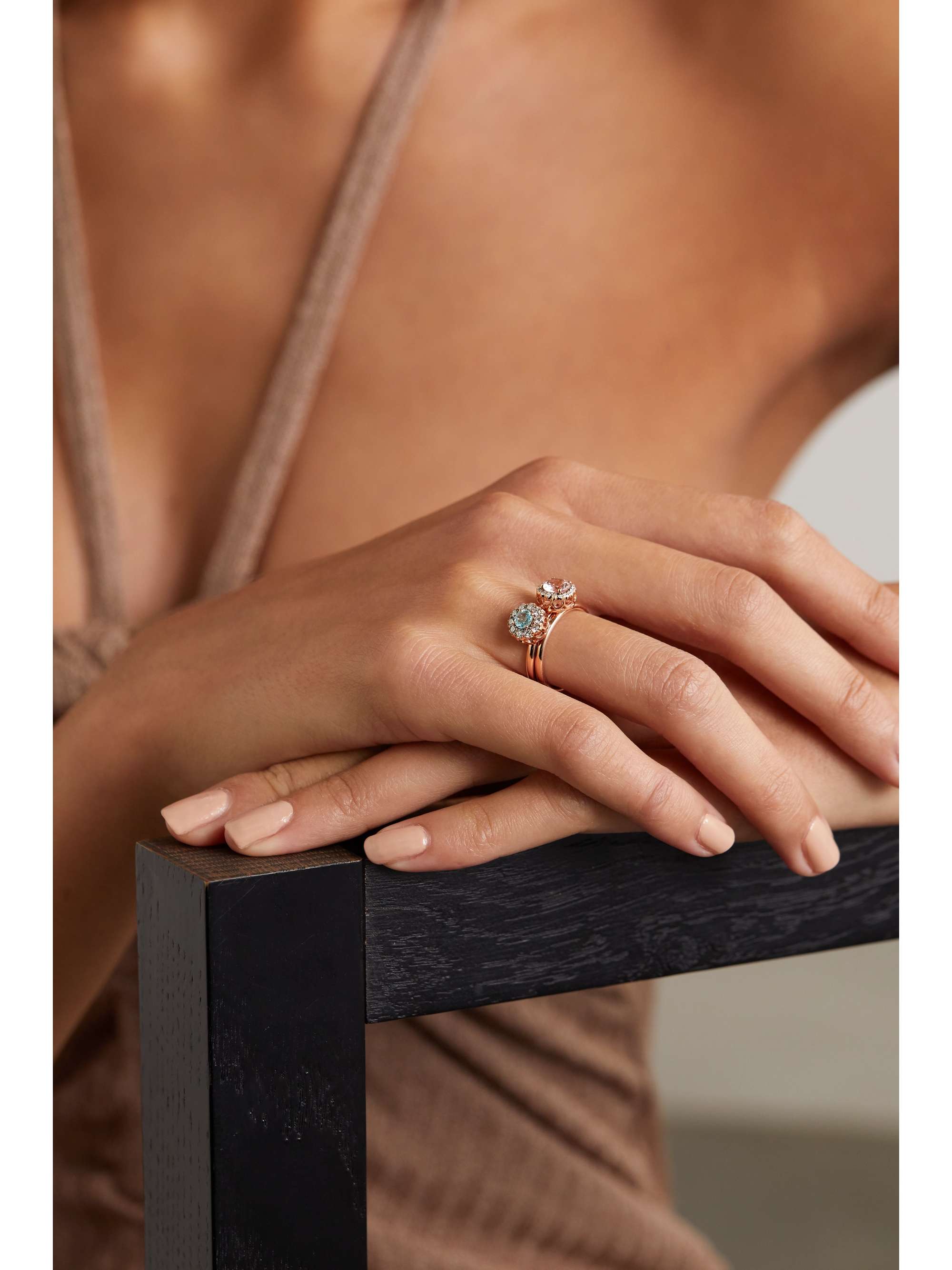 SELIM MOUZANNAR Beirut Basic 18-karat rose gold, morganite and diamond ring