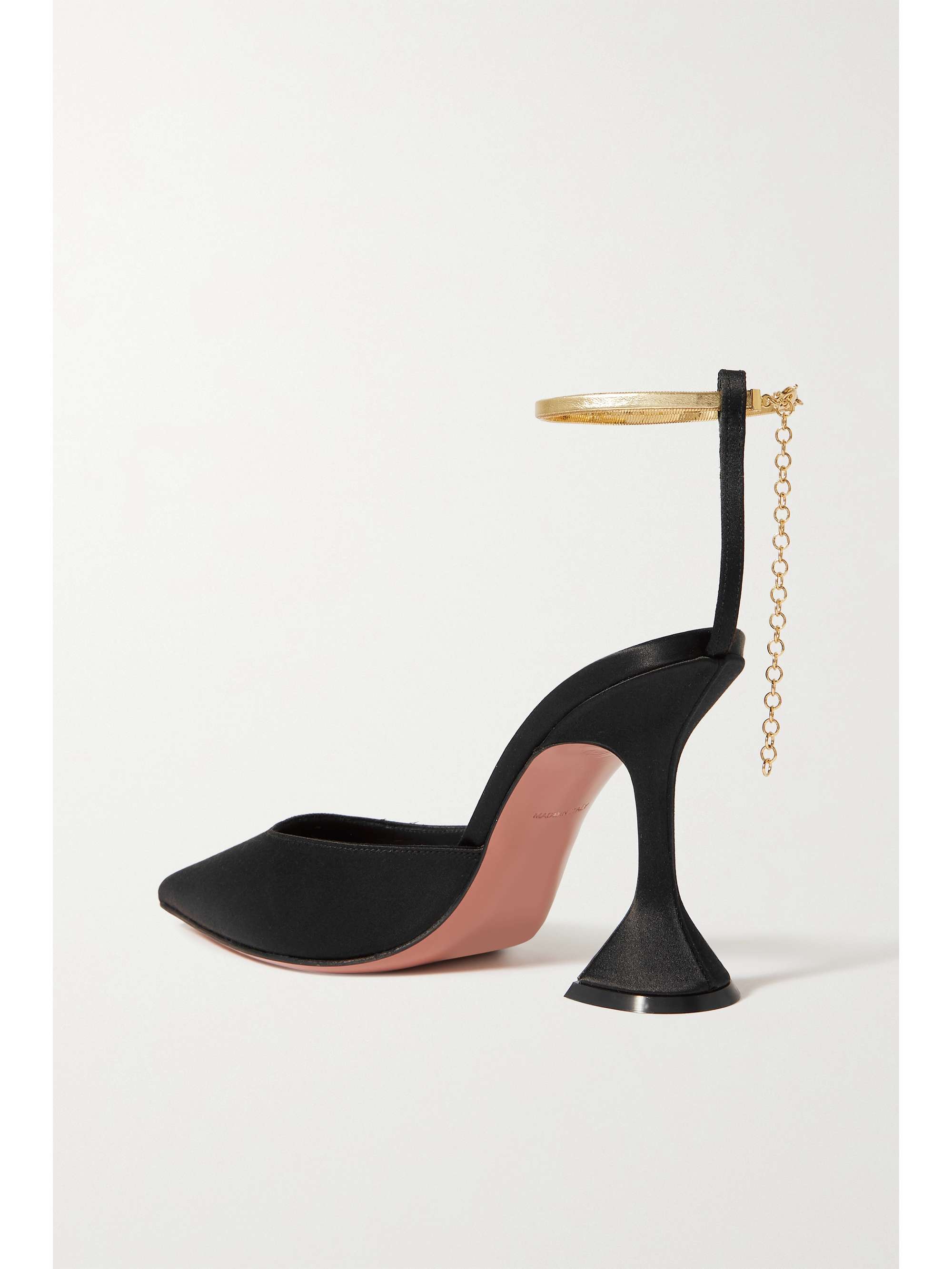 AMINA MUADDI Fiona chain-embellished satin mules