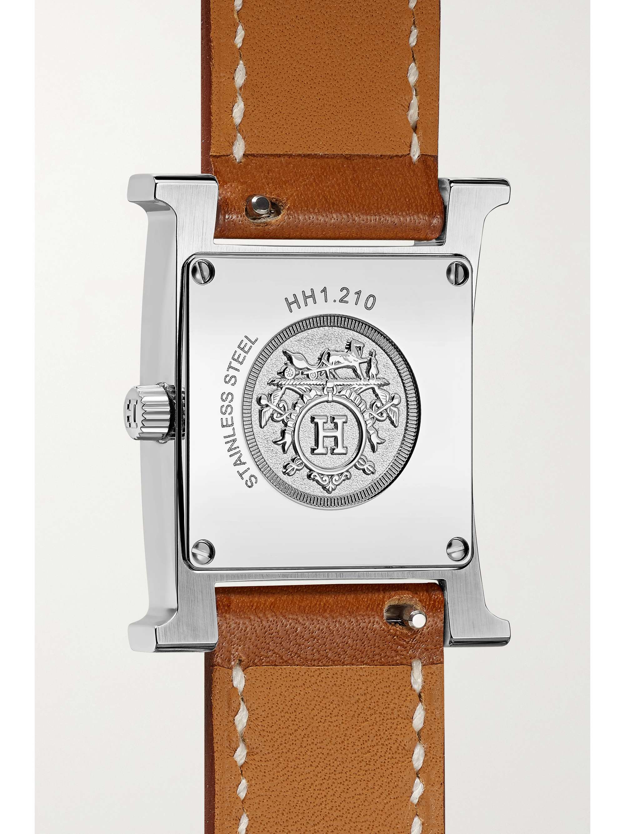 HERMÈS TIMEPIECES Heure H 21mm small gold-plated and textured-leather watch