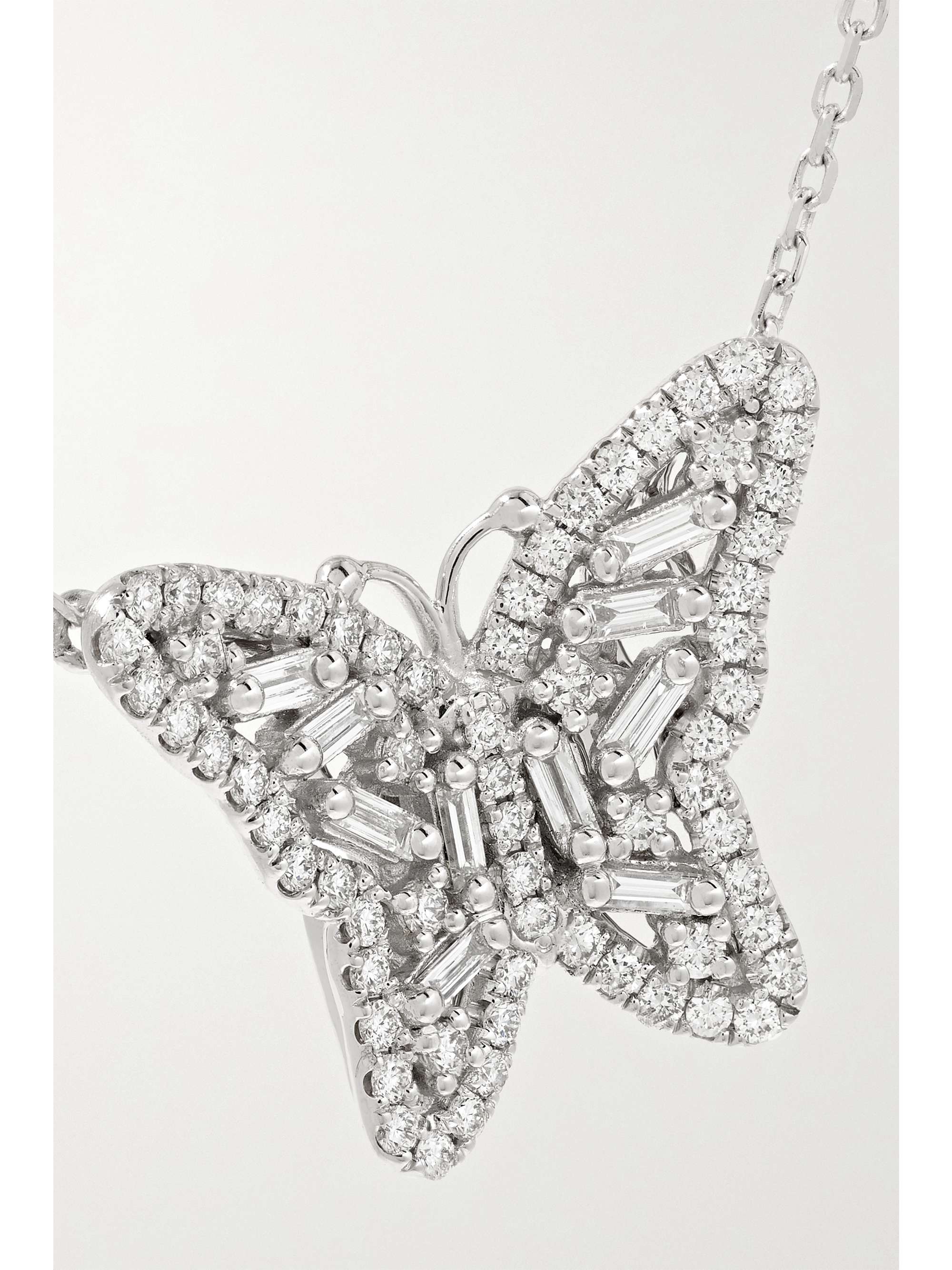 SUZANNE KALAN 18-karat white gold diamond necklace