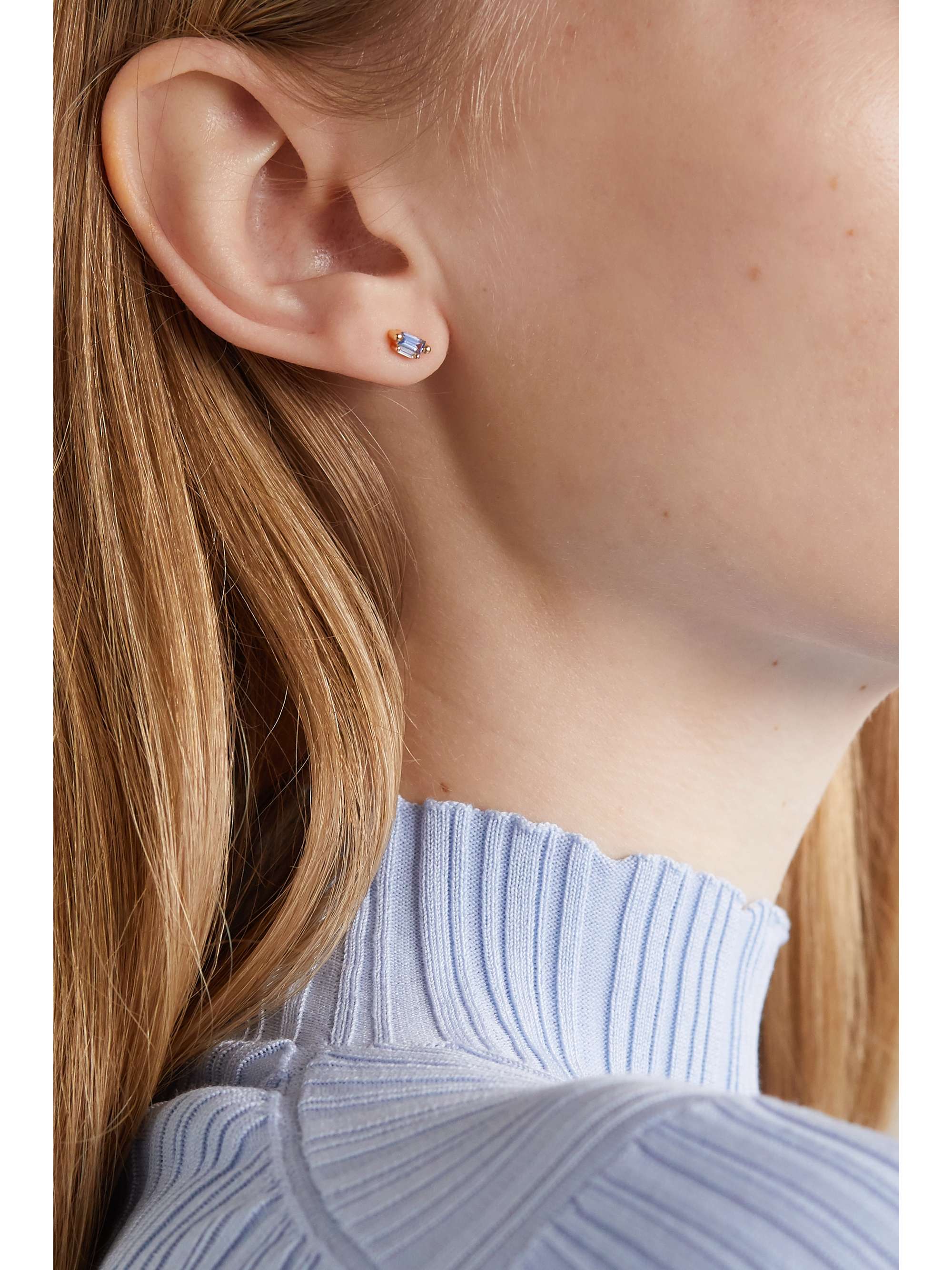 SUZANNE KALAN 18-karat gold, sapphire and diamond earrings