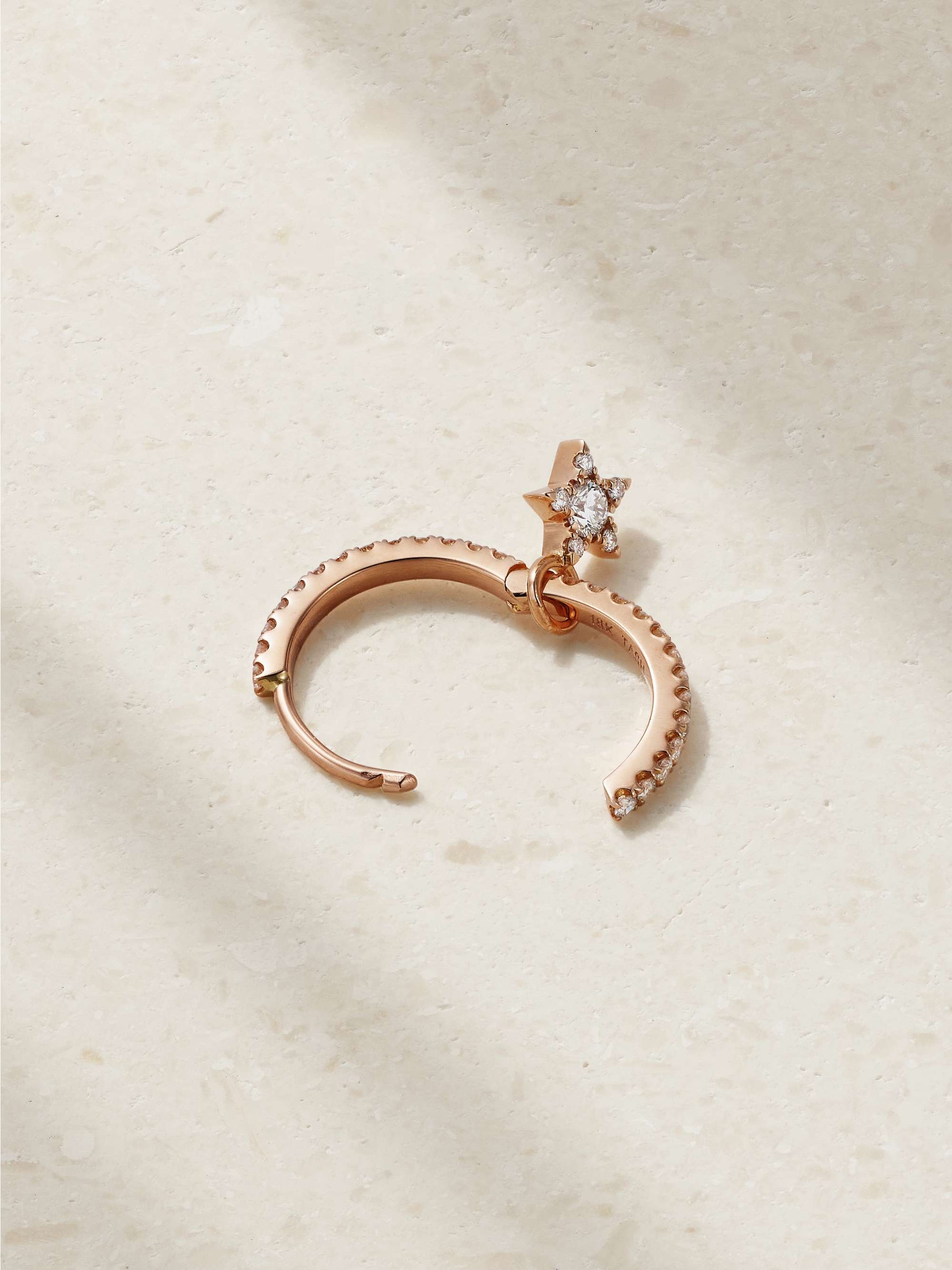 MARIA TASH Eternity + Star 9.5mm 18-karat rose gold diamond earring