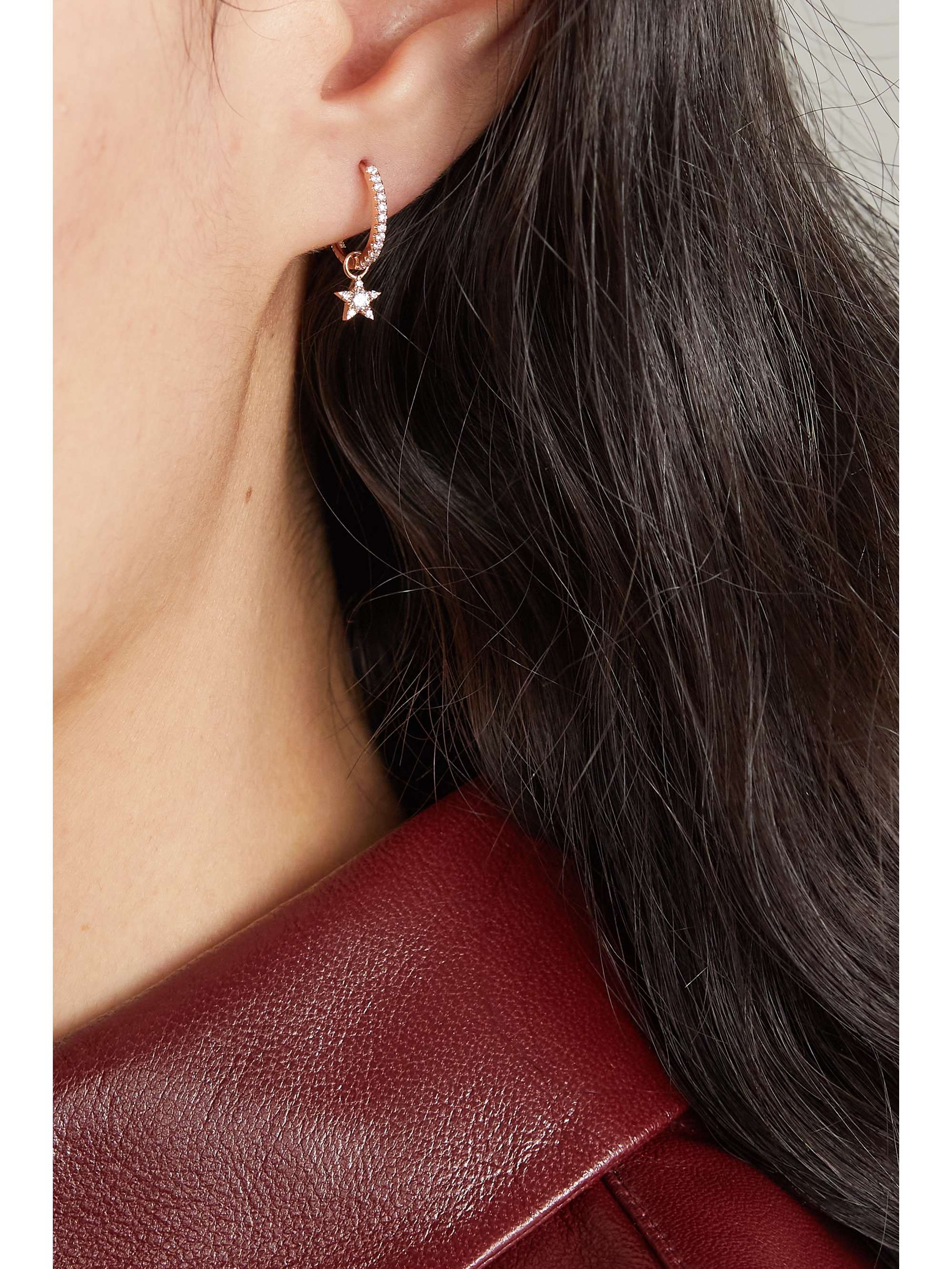 MARIA TASH Eternity + Star 9.5mm 18-karat rose gold diamond earring