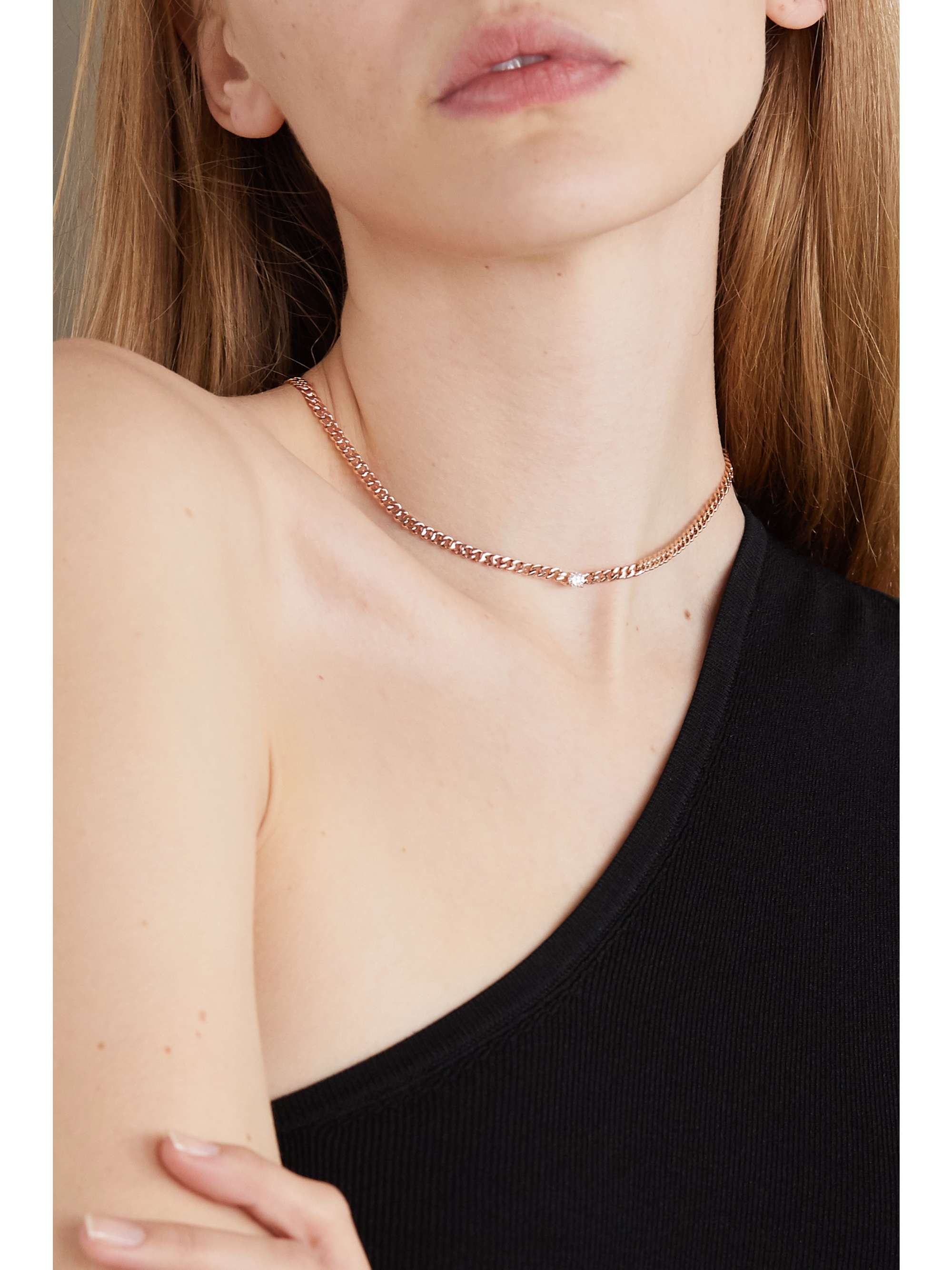 ANITA KO 18-karat rose gold diamond necklace