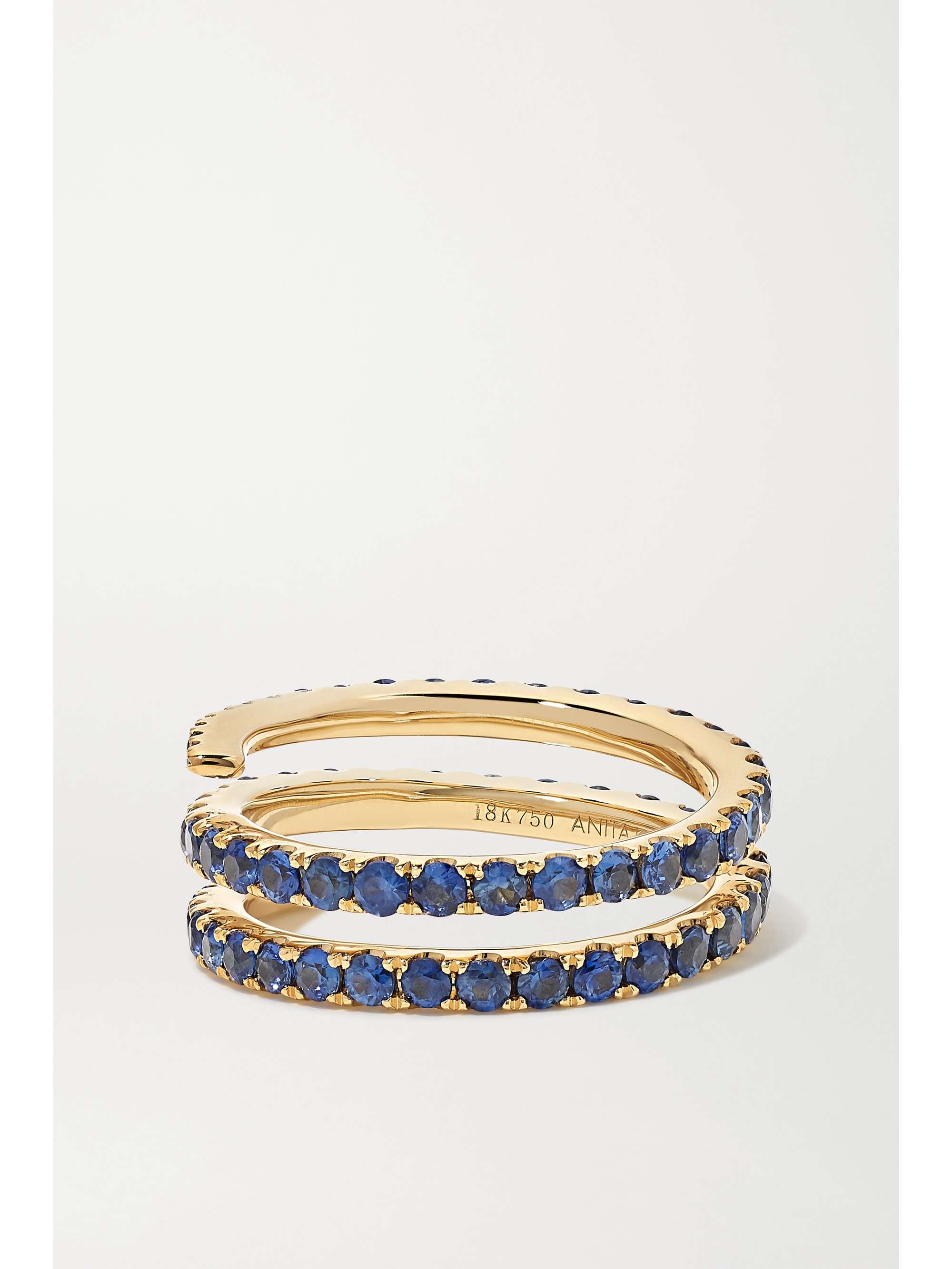 ANITA KO Coil 18-karat gold sapphire ring