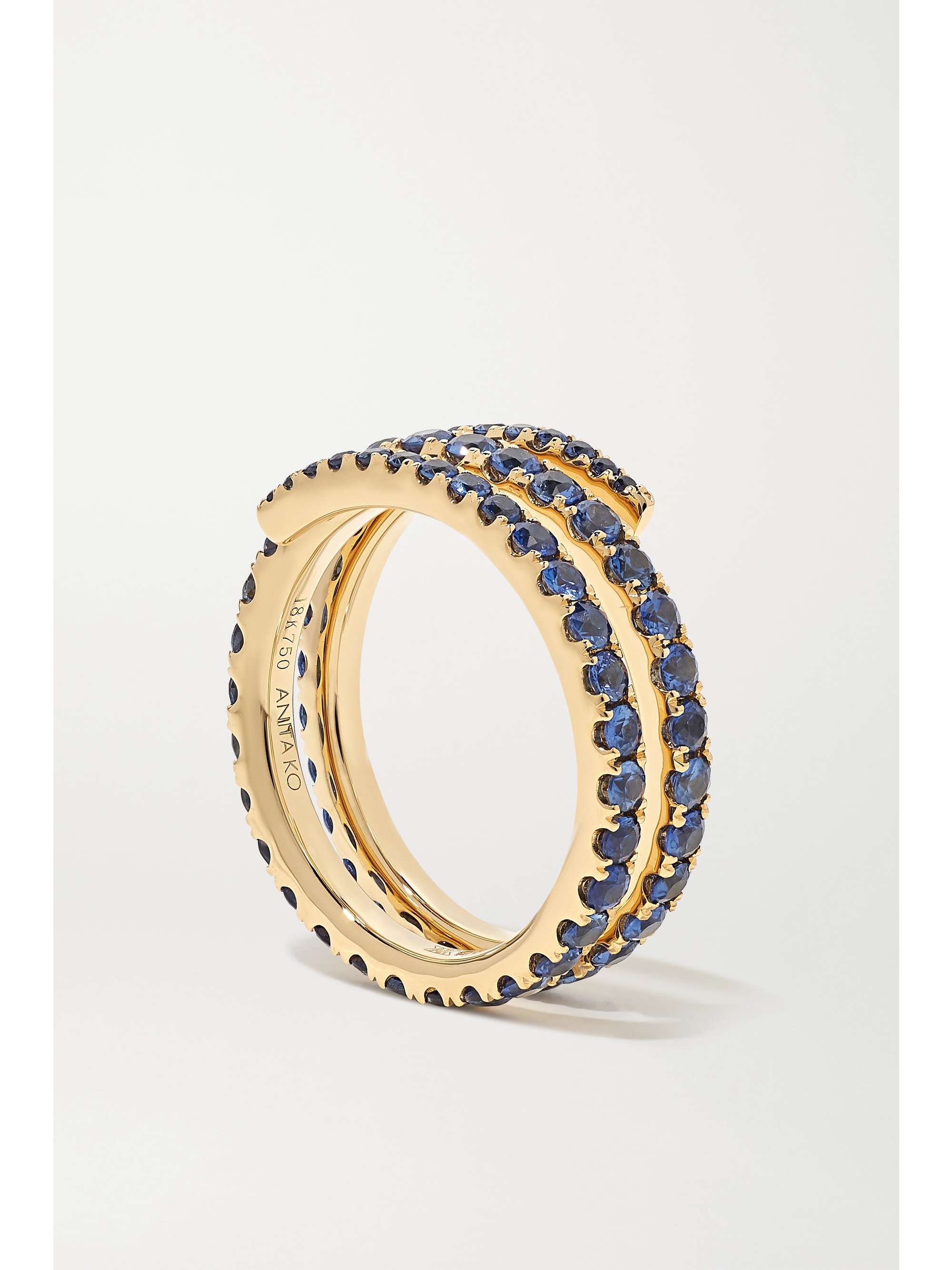 ANITA KO Coil 18-karat gold sapphire ring