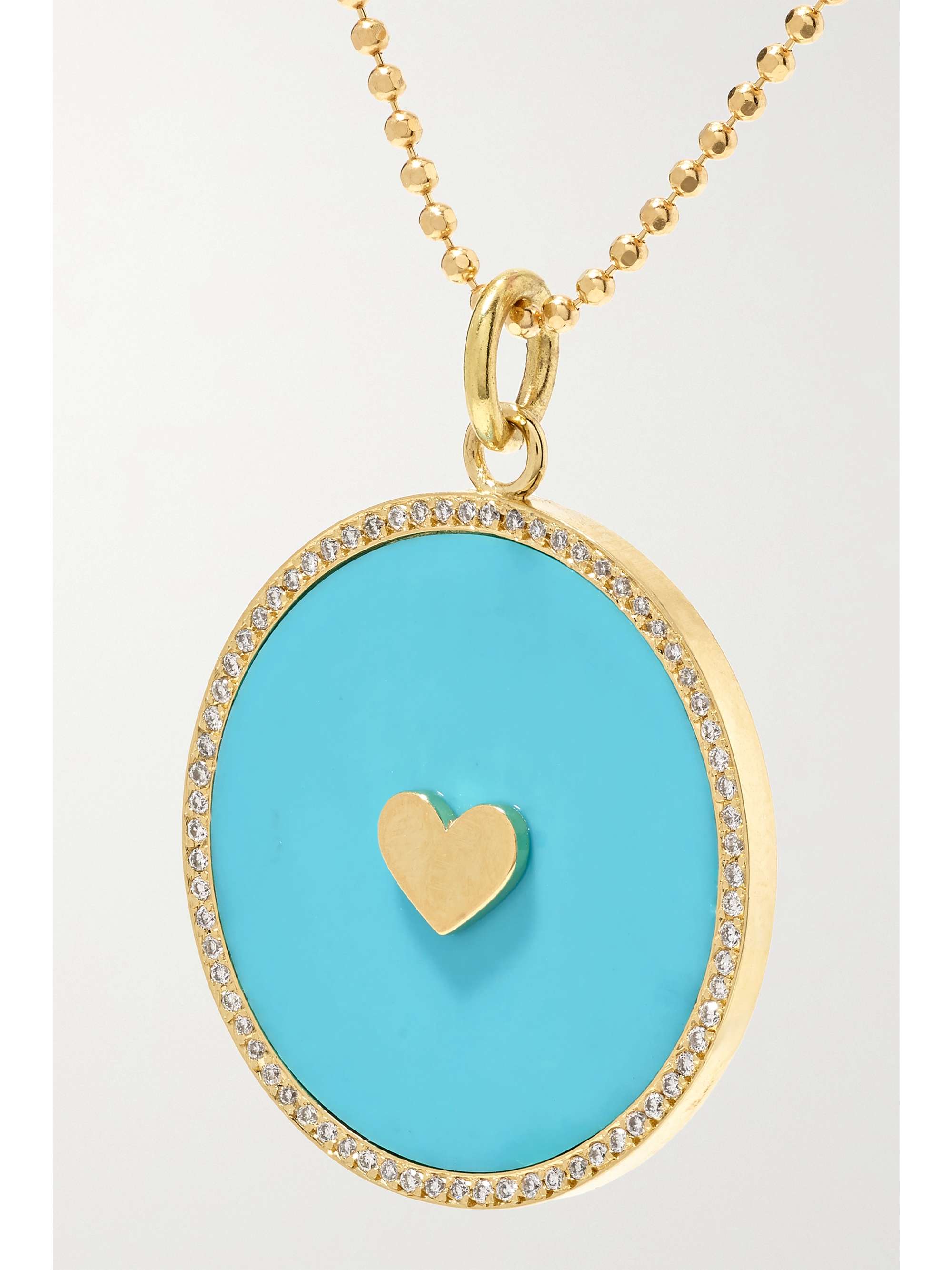 JENNIFER MEYER 18-karat gold, turquoise and diamond necklace