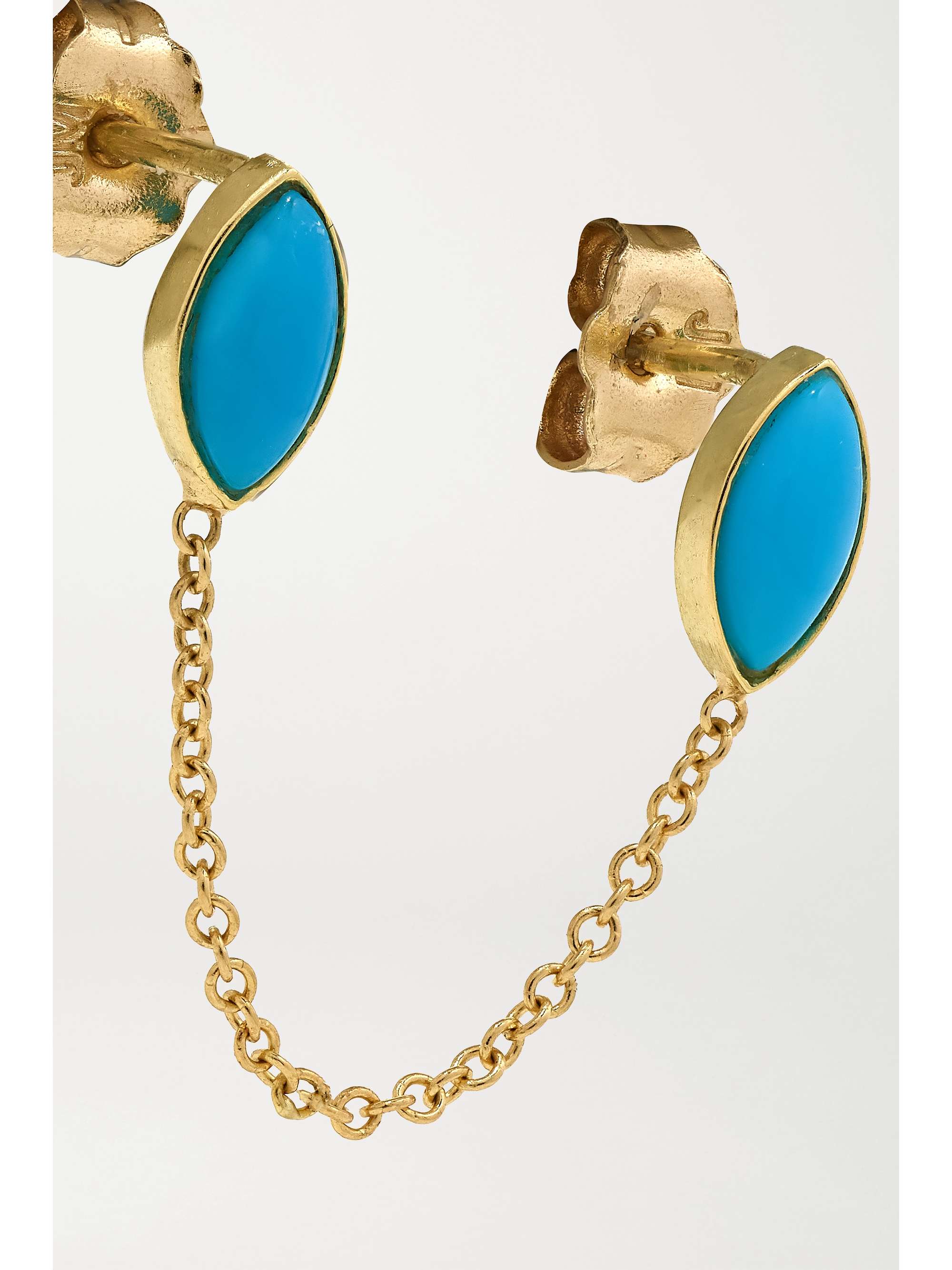 JENNIFER MEYER 18-karat gold turquoise earring