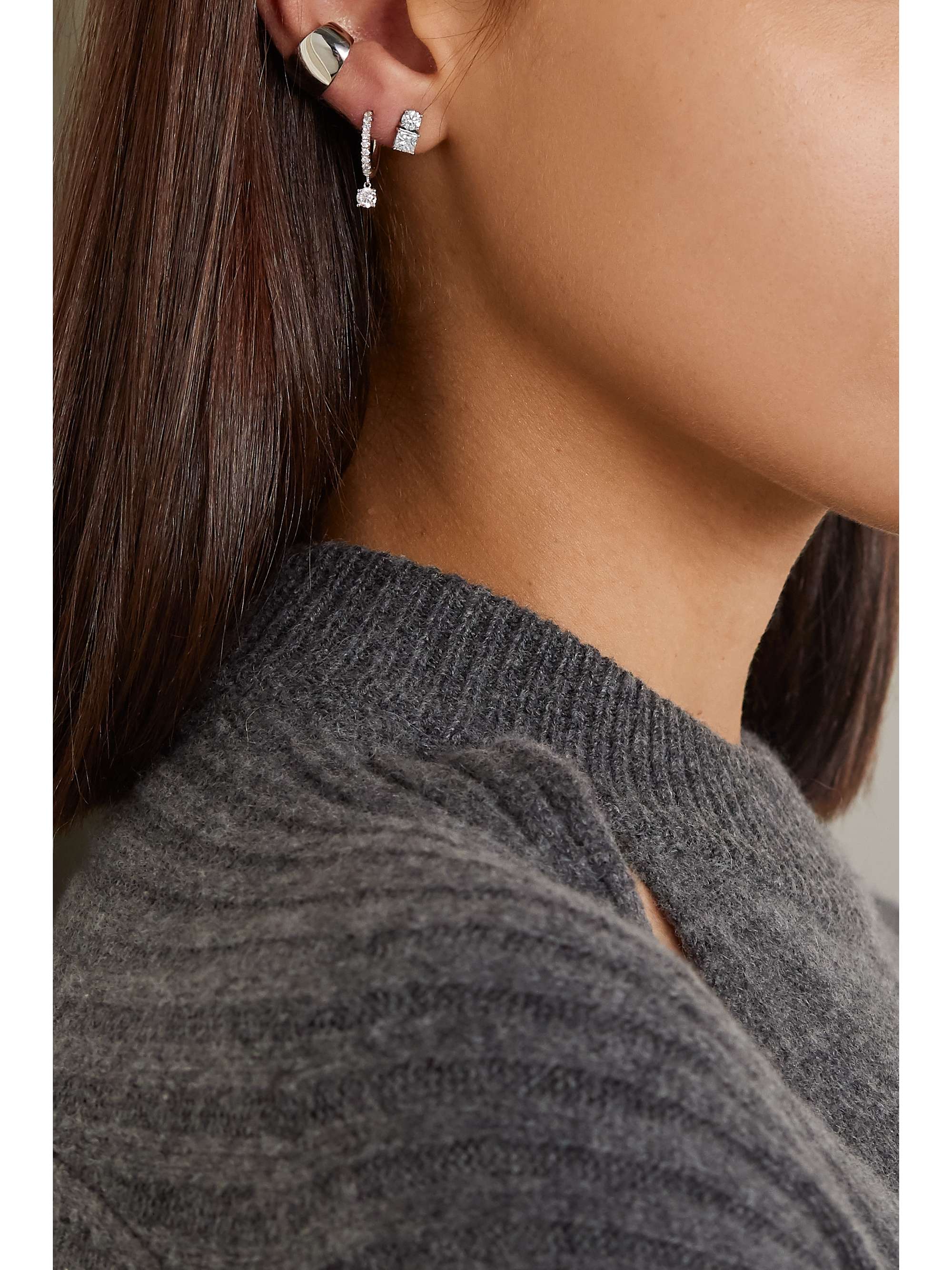 ANITA KO 18-karat white gold diamond earrings