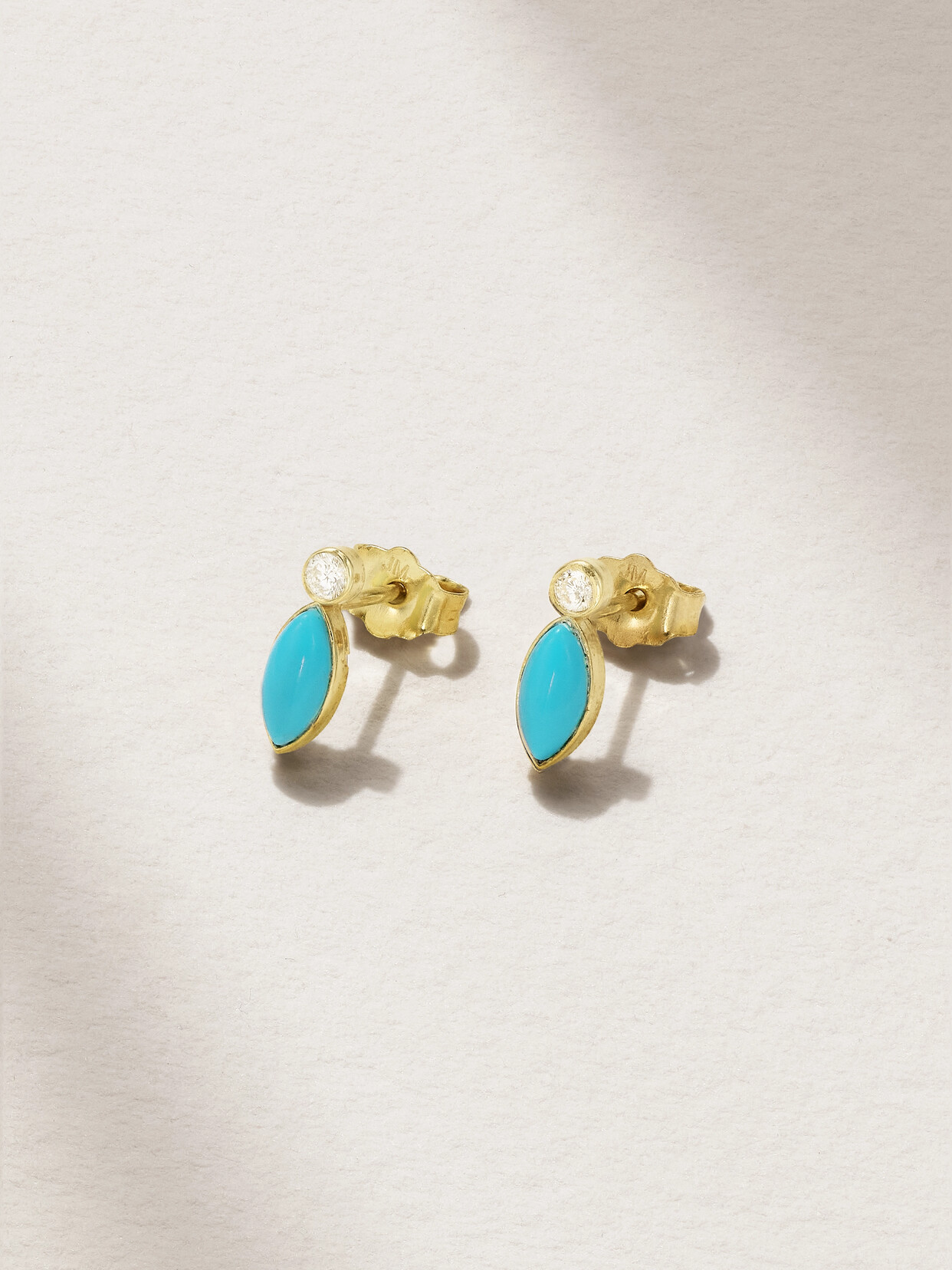 Jennifer Meyer 18-karat Gold, Turquoise And Diamond Earrings In Yg Turq