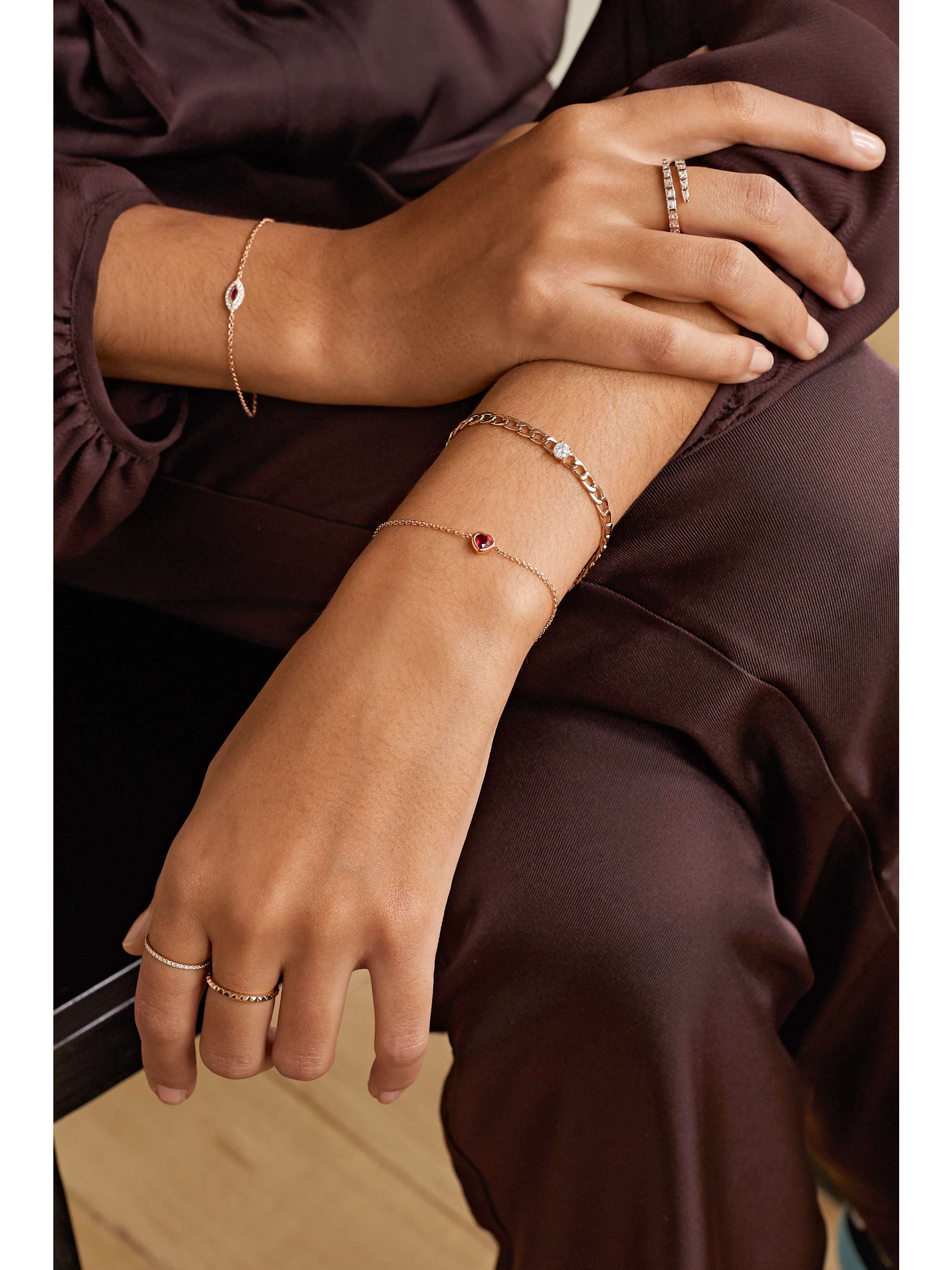 ANITA KO 18-karat rose gold ruby bracelet