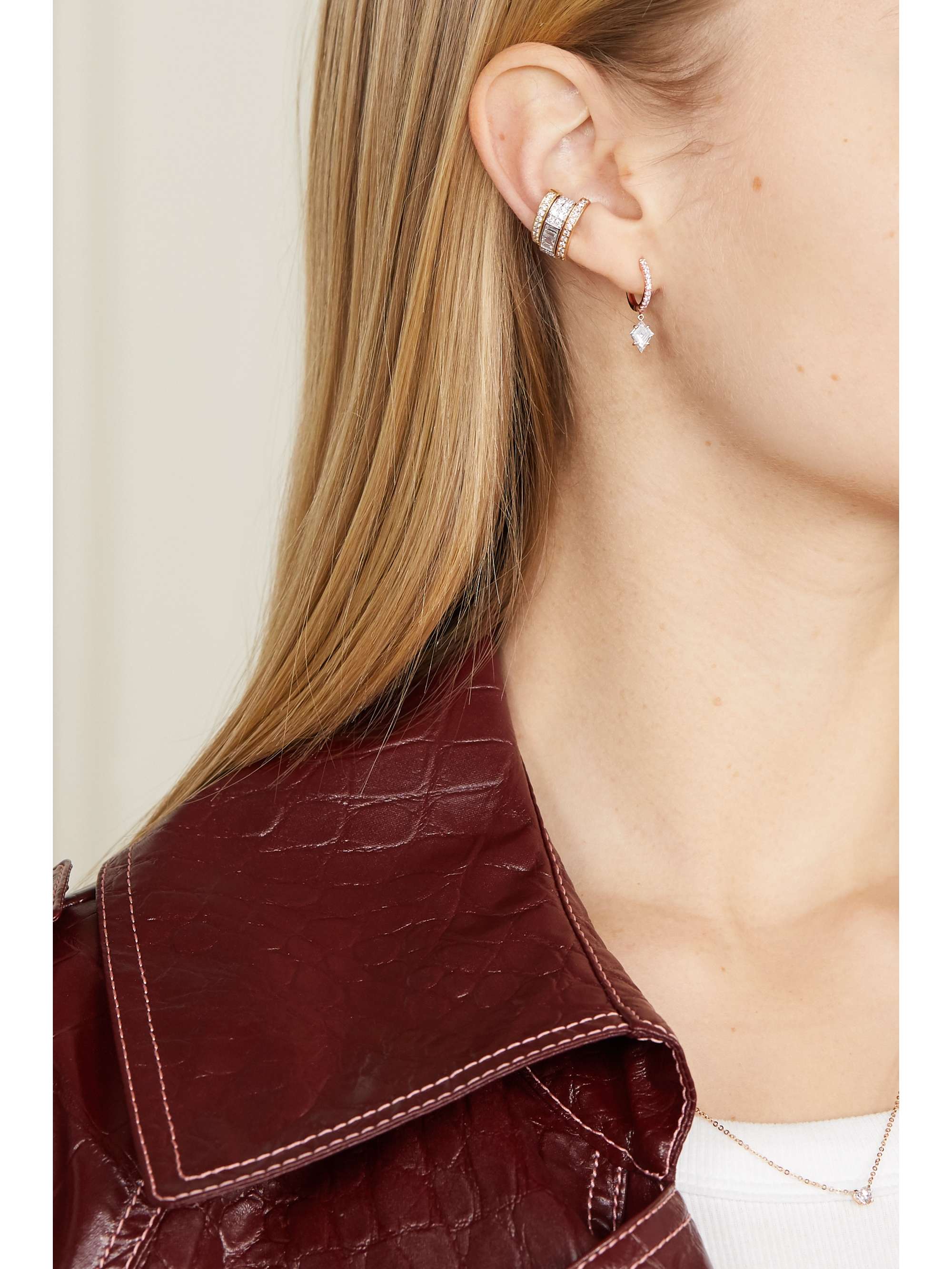 ANITA KO 18-karat rose gold diamond earring