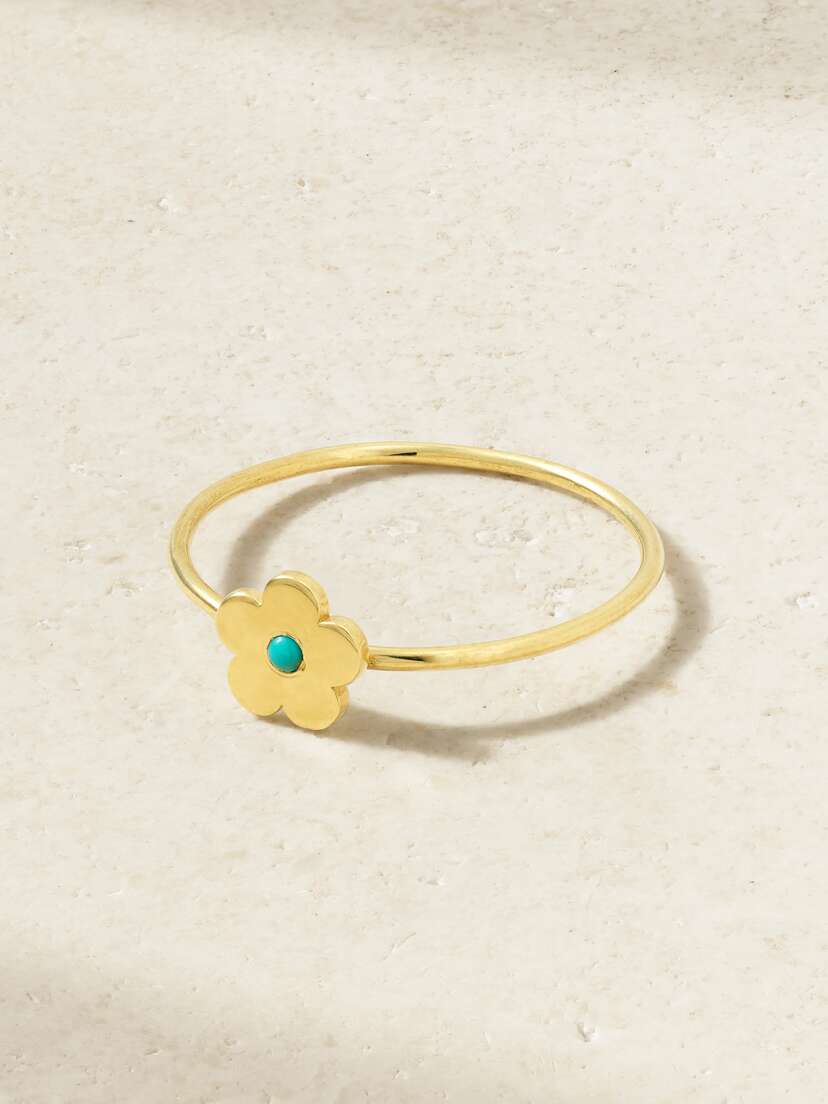 Jennifer Meyer Mini Daisy 18-karat Gold Turquoise Ring