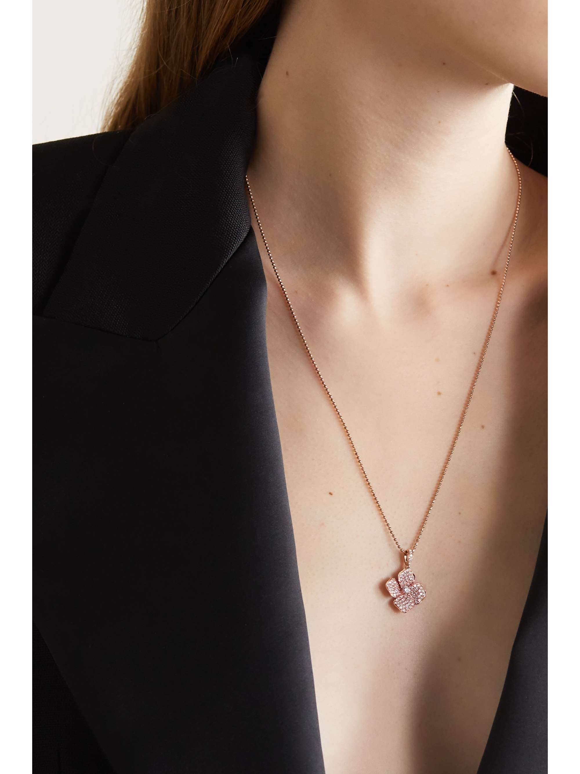ANITA KO 18-karat rose gold diamond necklace
