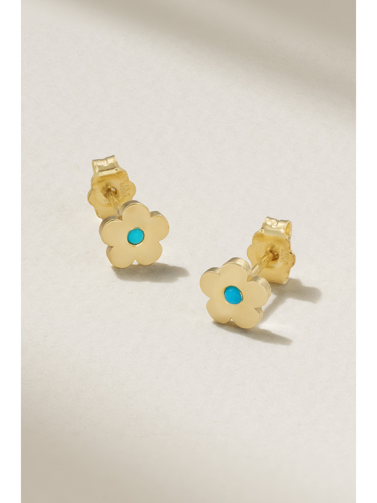 Jennifer Meyer Mini Daisy 18-karat Gold Turquoise Earrings