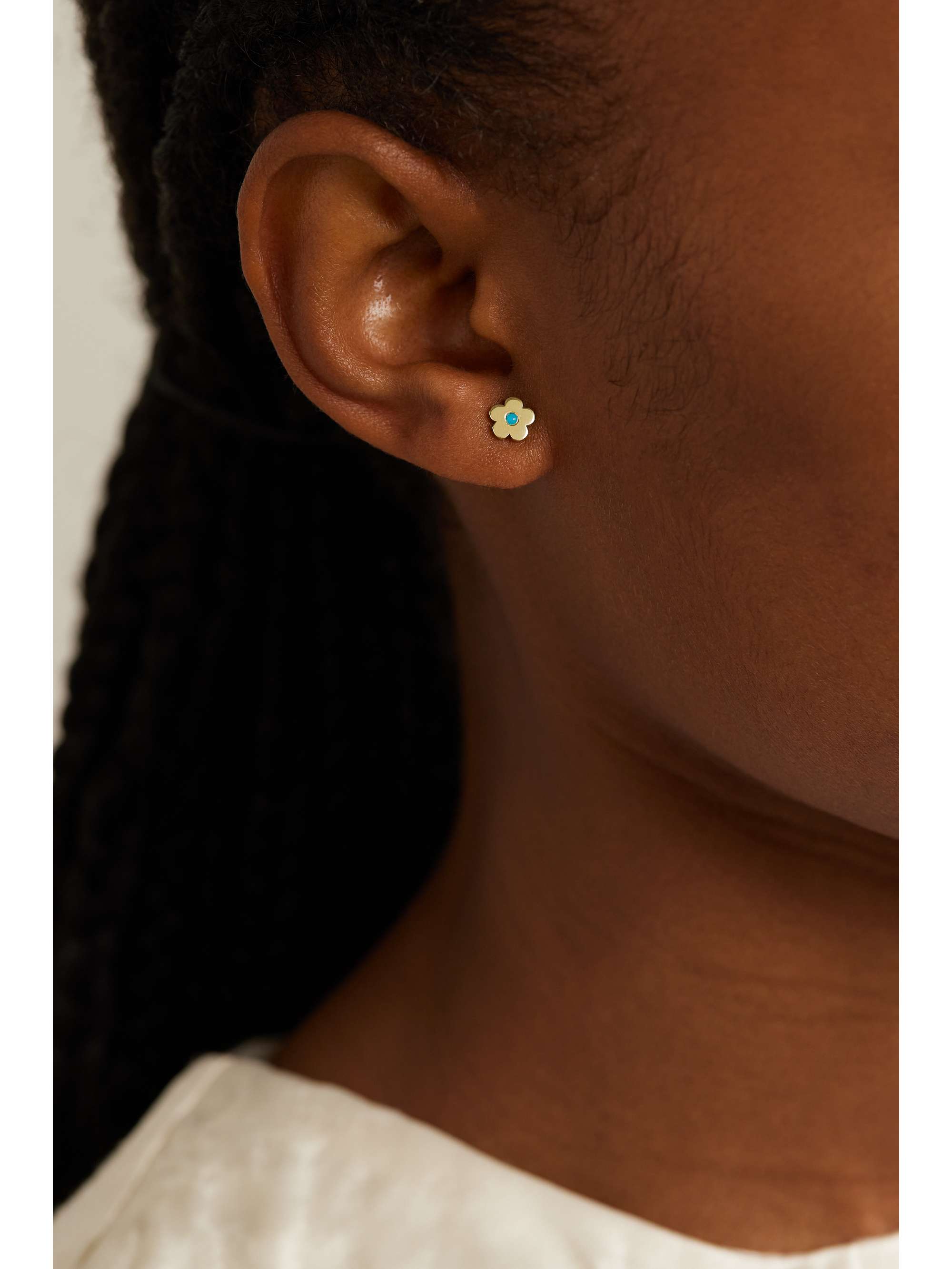 JENNIFER MEYER Large Daisy 18-karat gold diamond earrings