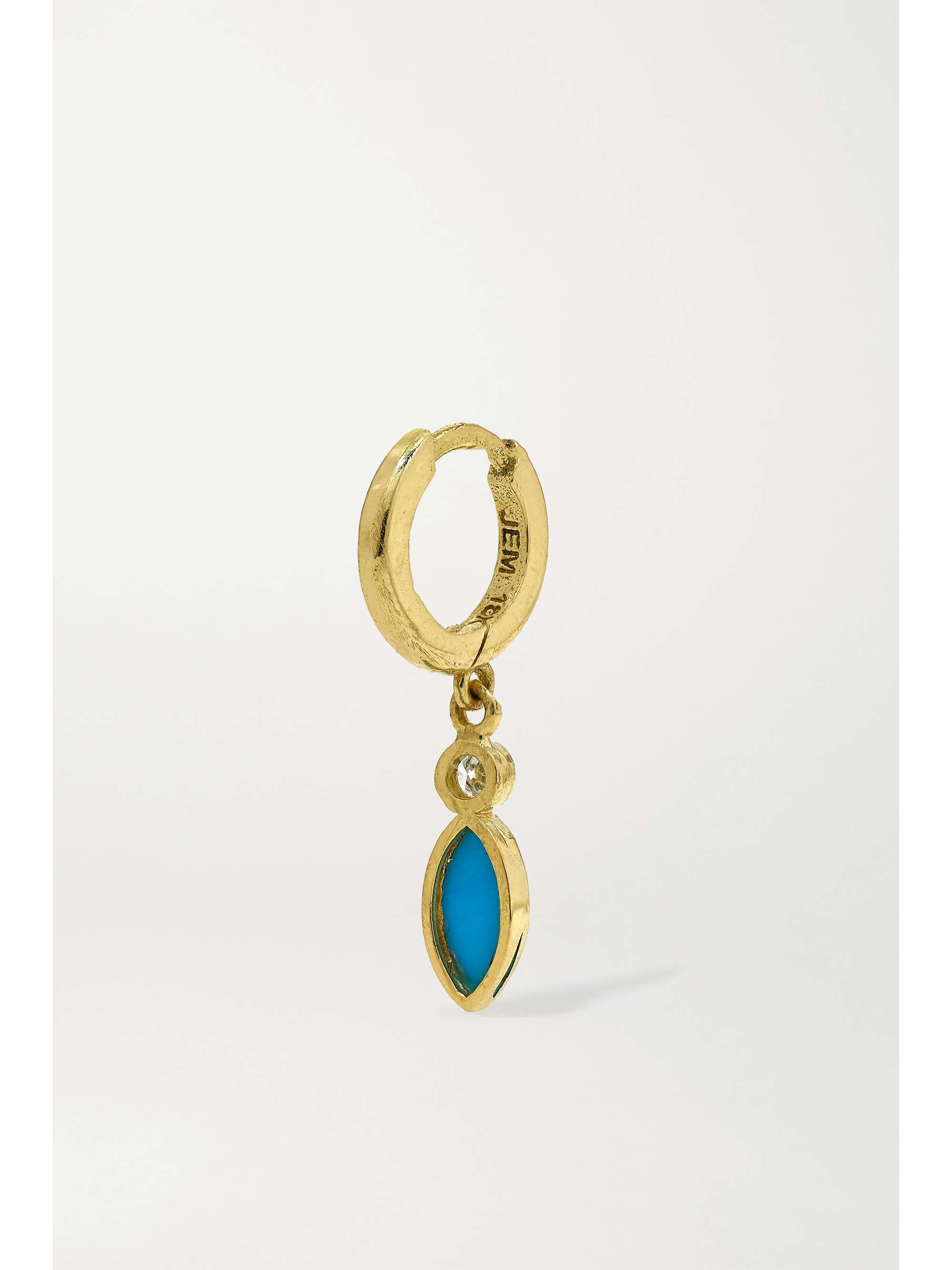JENNIFER MEYER 18-karat gold, turquoise and diamond earrings