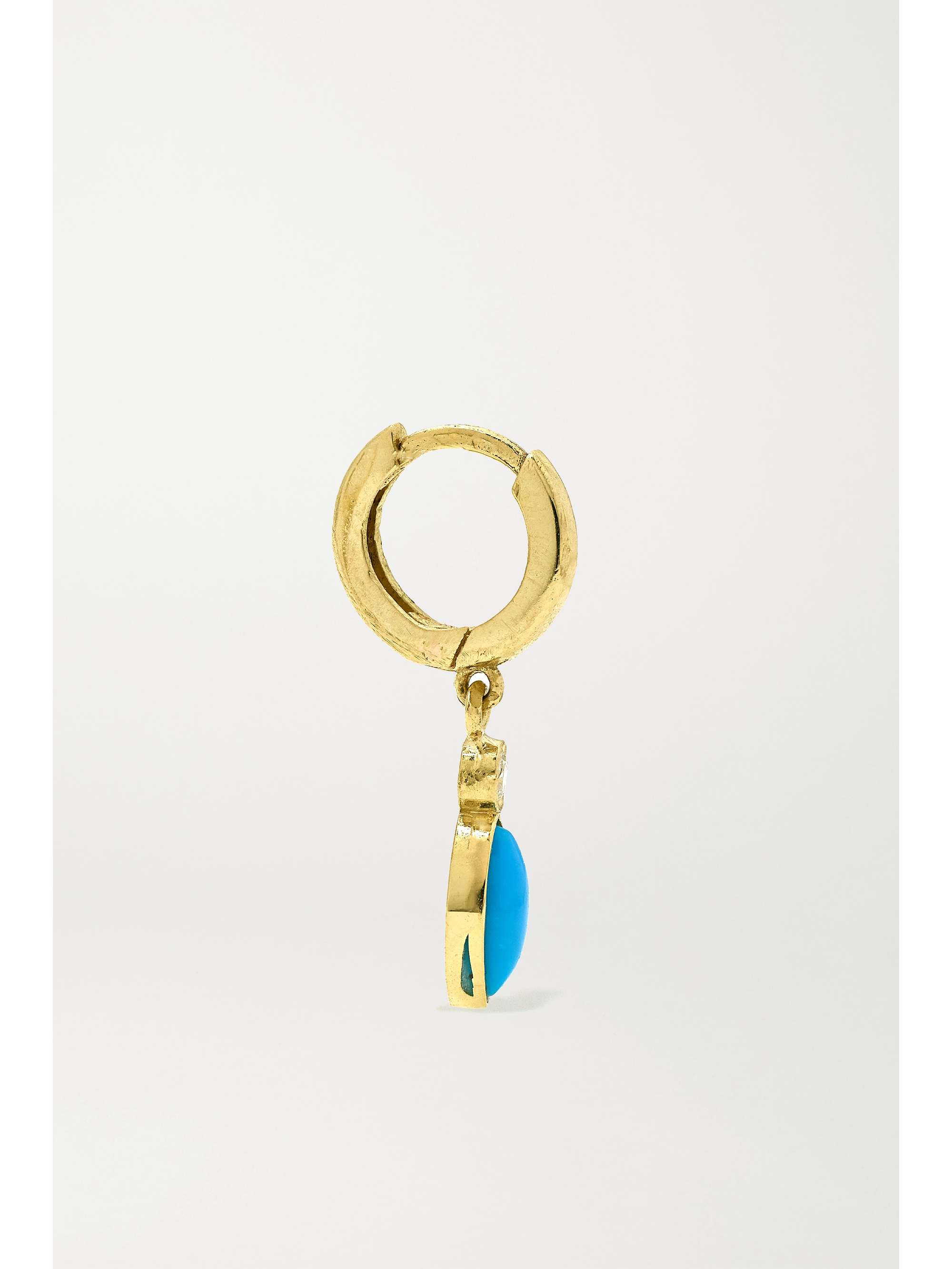 JENNIFER MEYER 18-karat gold, turquoise and diamond earrings